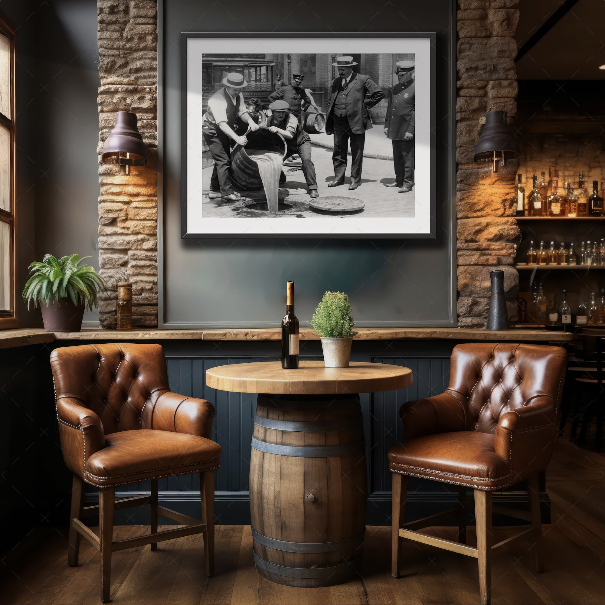 Prohibition Raid: New York City - Vintage Black & White Photograph (Art Print)