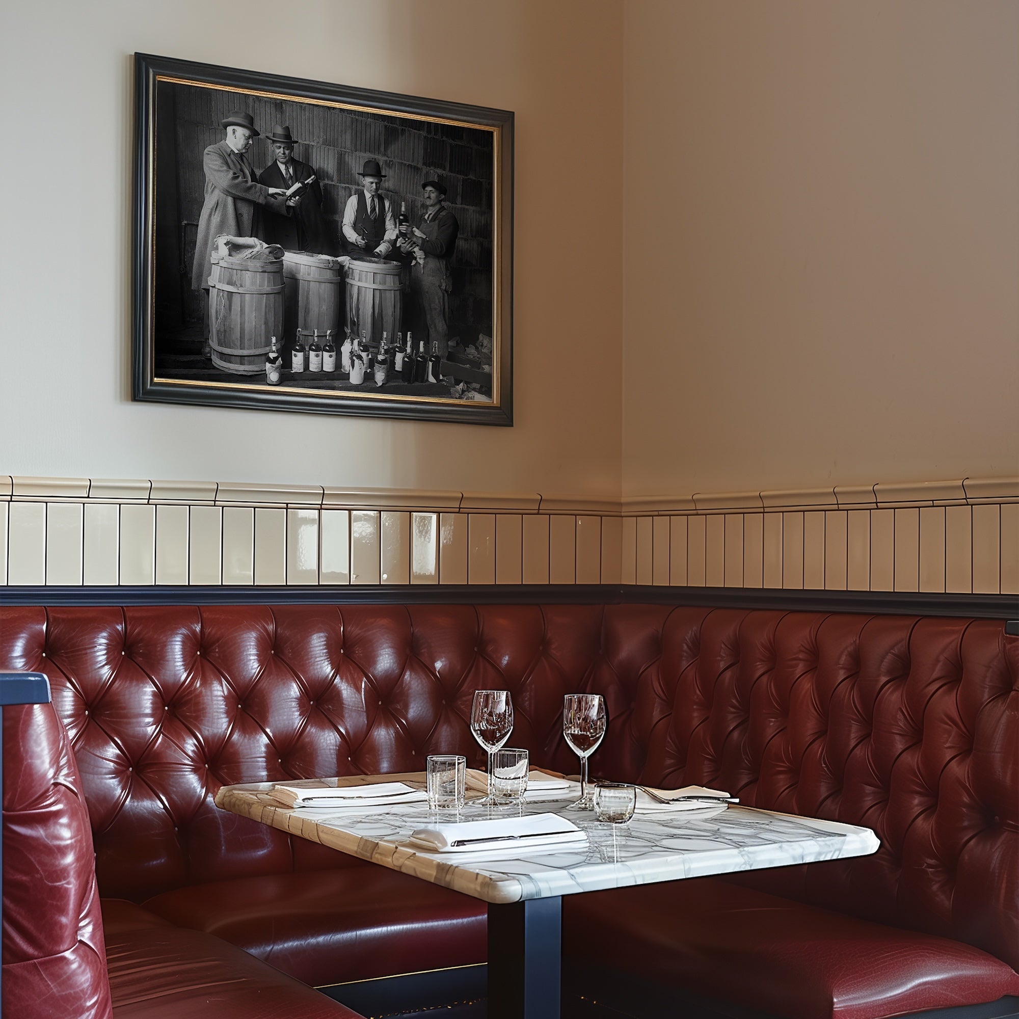 Prohibition: Seized Liquor - Vintage Black & White Photograph (Art Print)