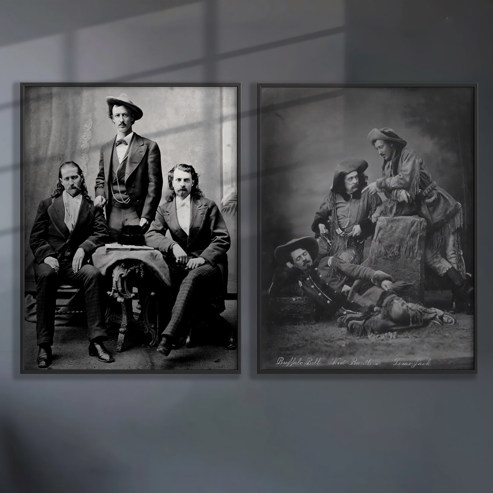 Scouts of the Plains & Prairie Bundle: Vintage Old West Black & White Photographs - Wild Bill Hickok, Buffalo Bill Cody, Texas Jack Omohundro, Ned Buntline (Ready-to-Frame Fine Art Poster Print Set)