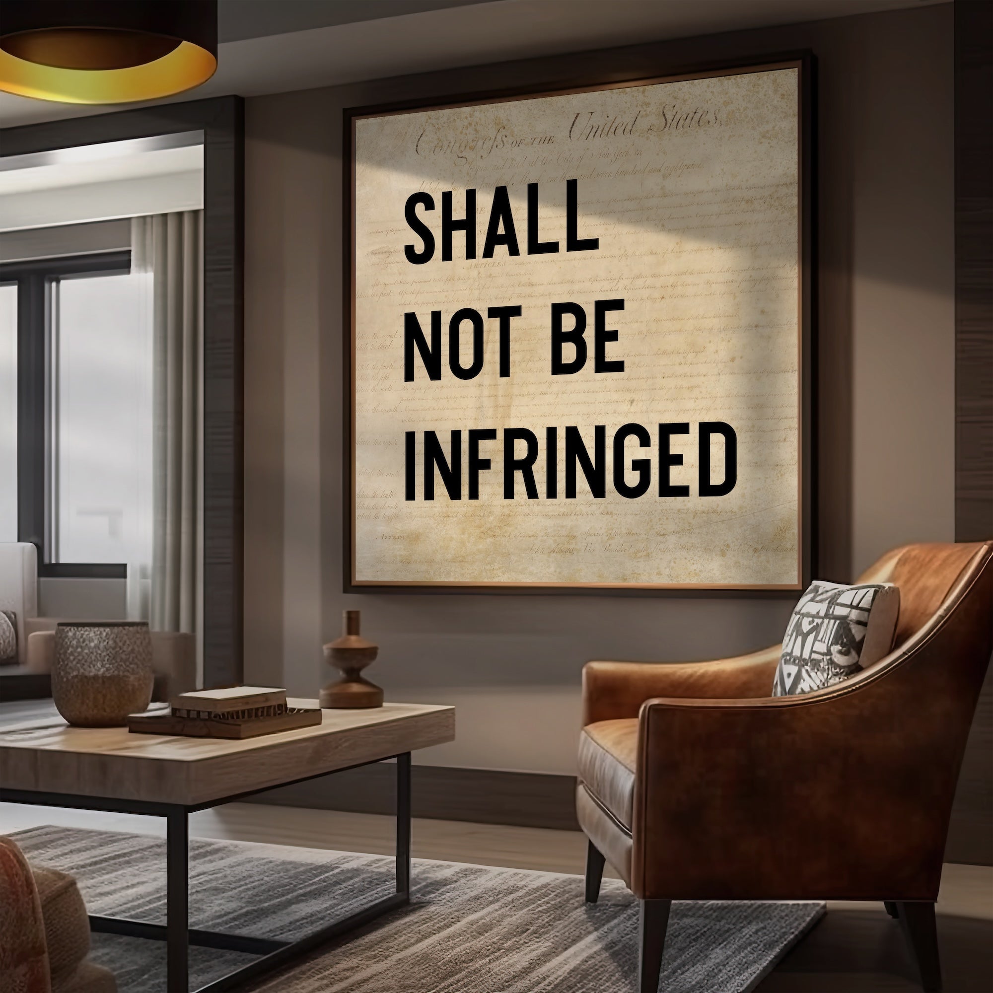 Second Amendment Quote: Shall Not Be Infringed (Ready-to-Hang Canvas or Ready-to-Frame Fine Art Poster Print - Block Text Version)