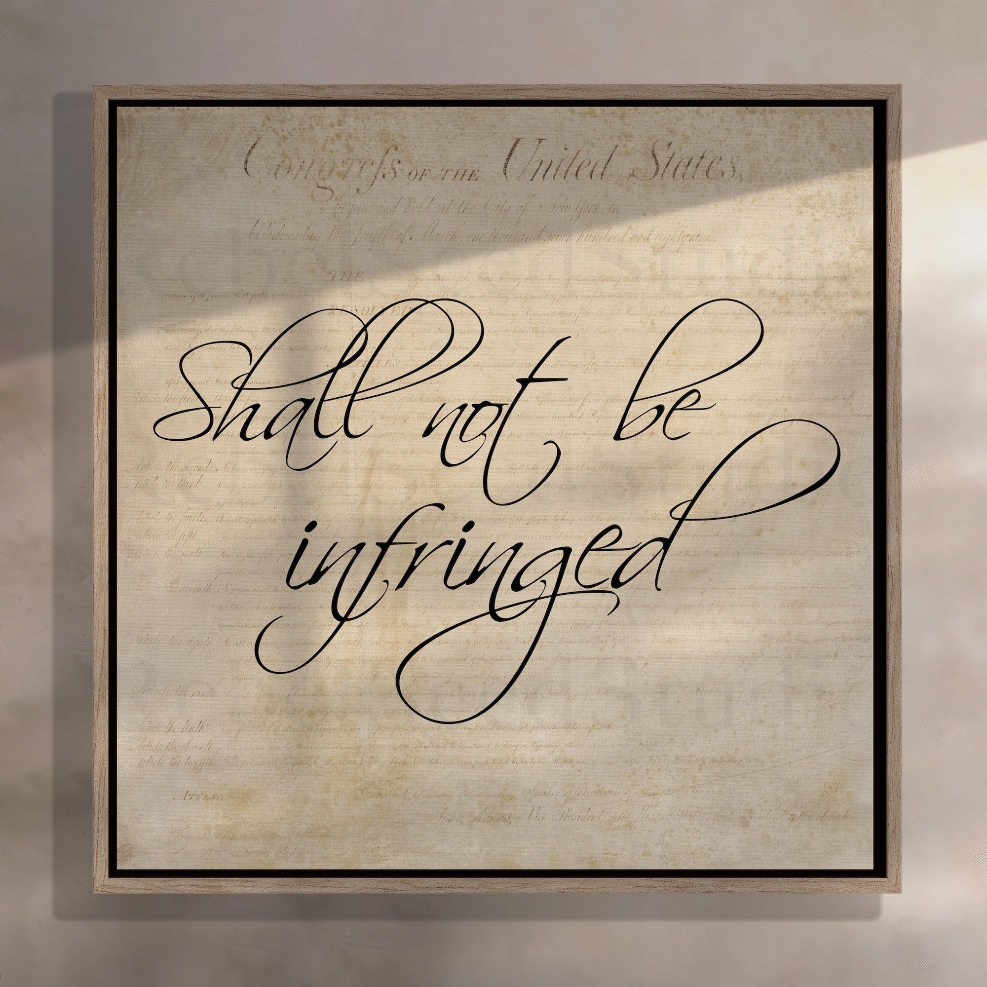 Second Amendment Quote: Shall Not Be Infringed (Ready-to-Hang Canvas or Ready-to-Frame Fine Art Poster Print)