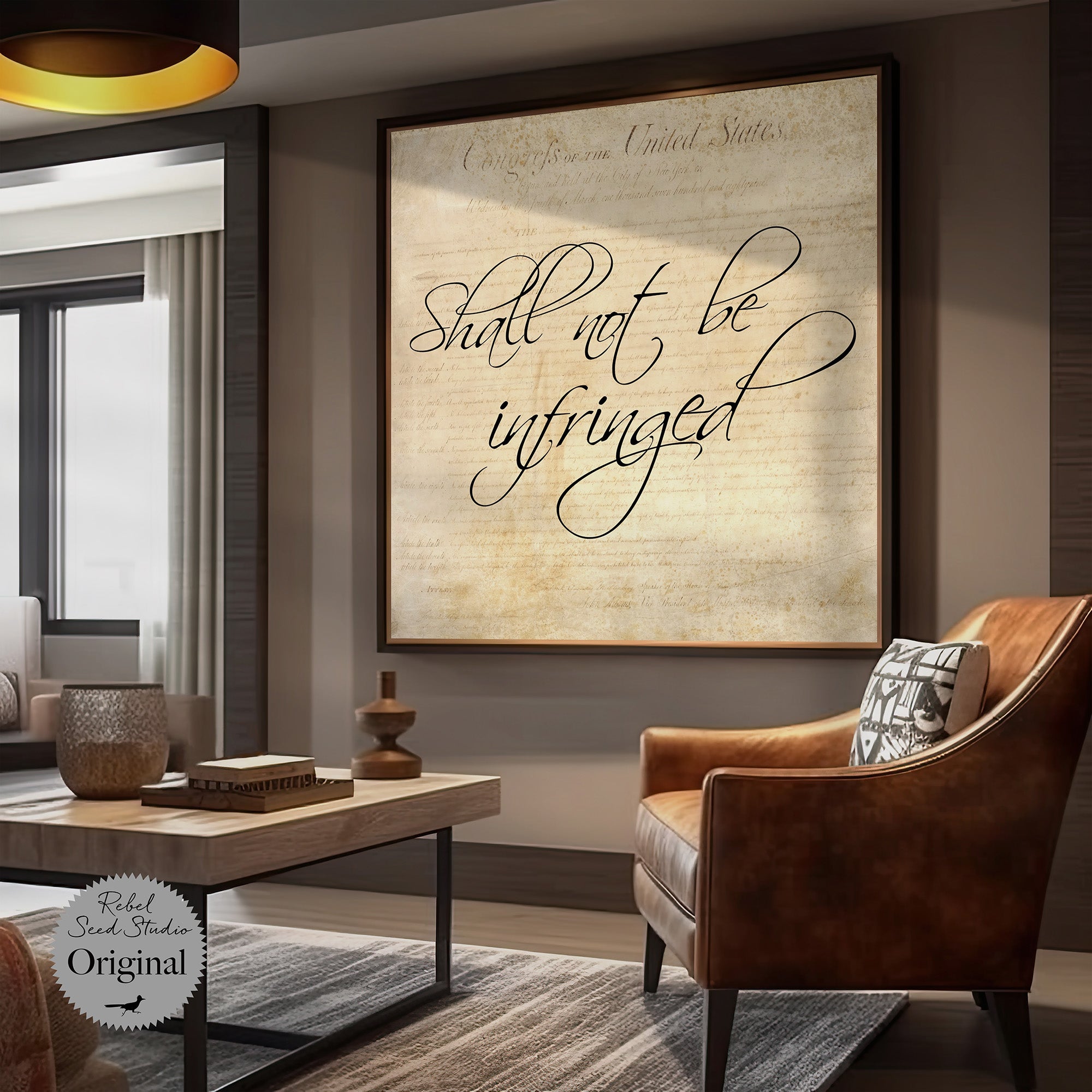 Second Amendment Quote: Shall Not Be Infringed (Ready-to-Hang Canvas or Ready-to-Frame Fine Art Poster Print)