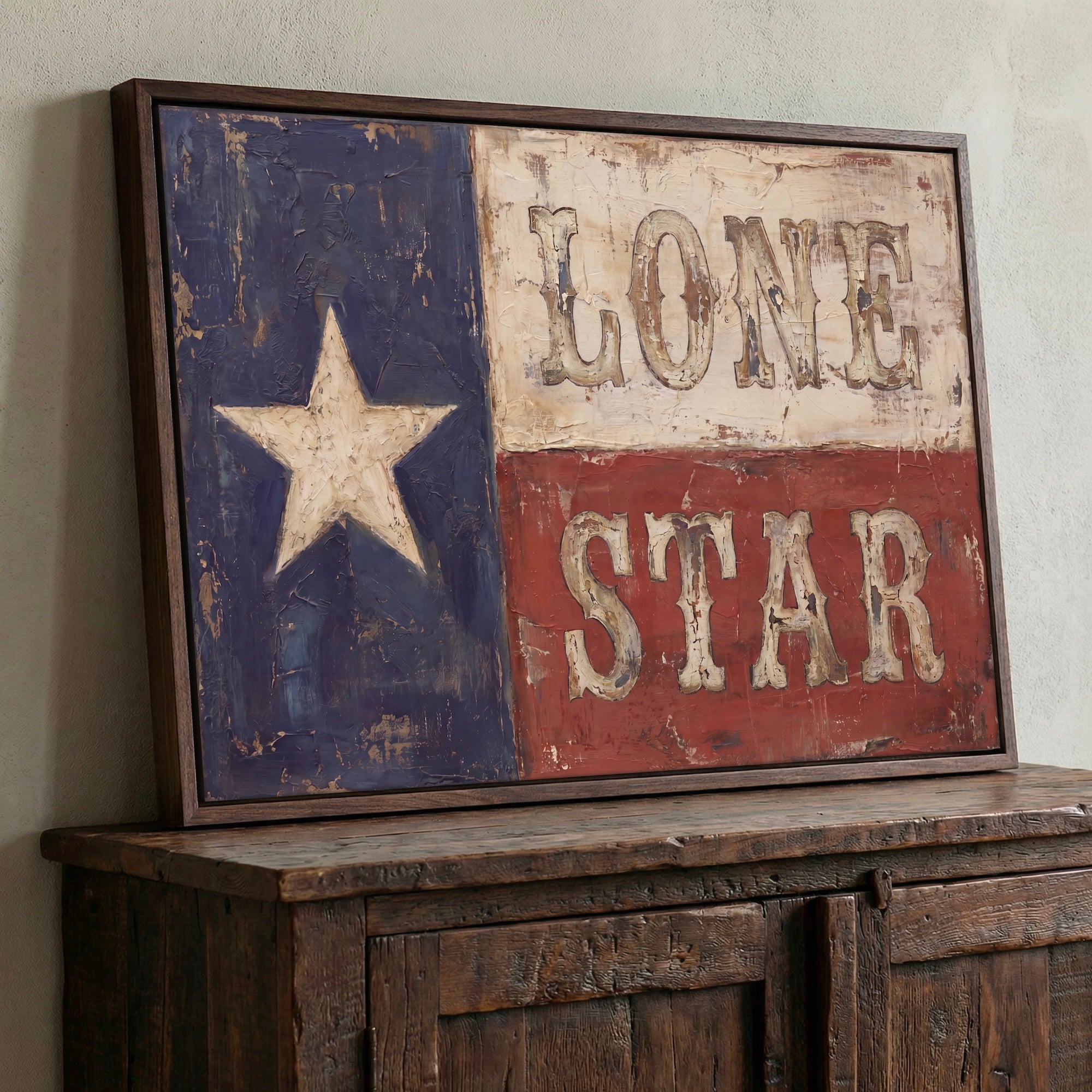 Texas Flag Lone Star: Vintage Old West Frontier Art Print