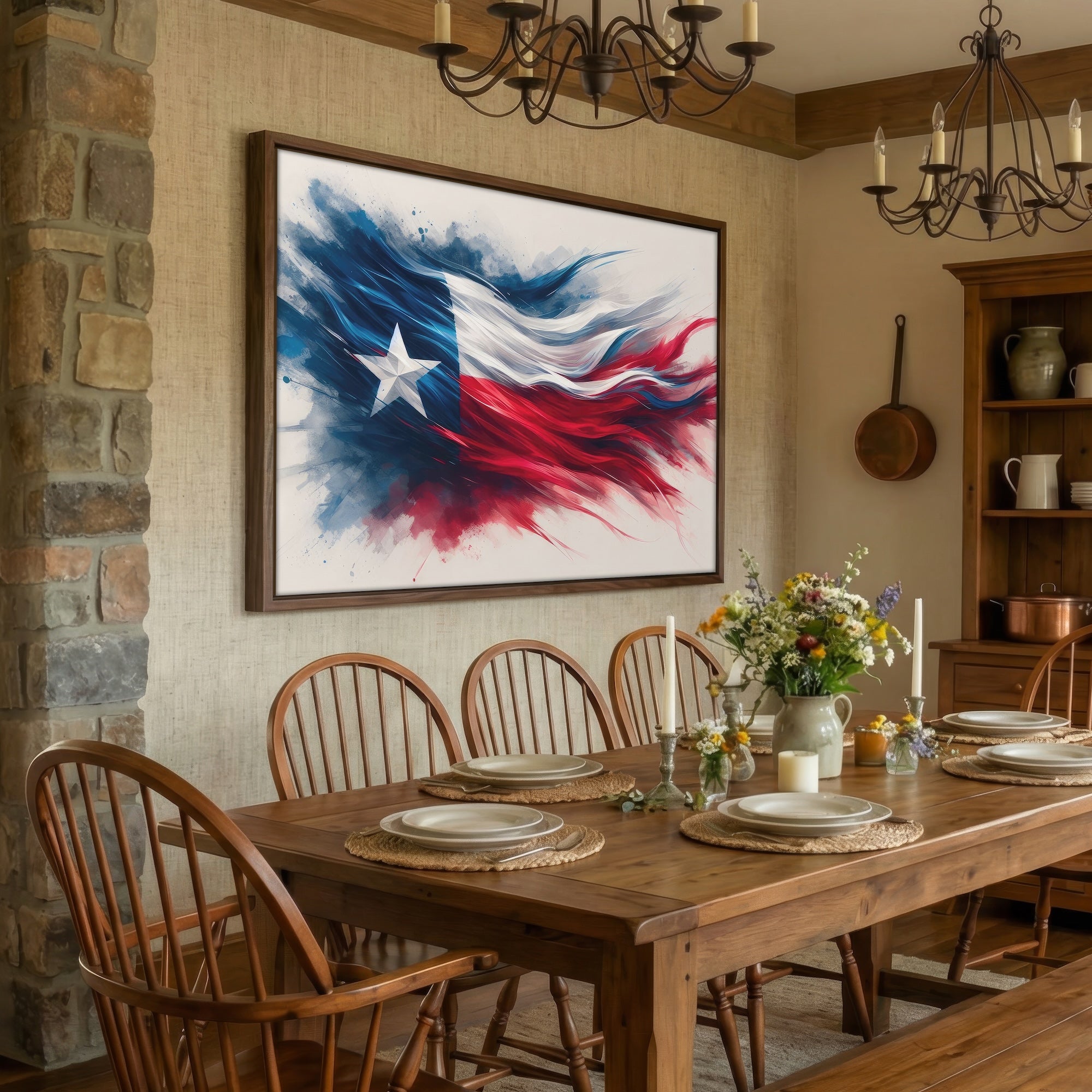 Texas Lone Star Flag: Patriotic Western Art Print