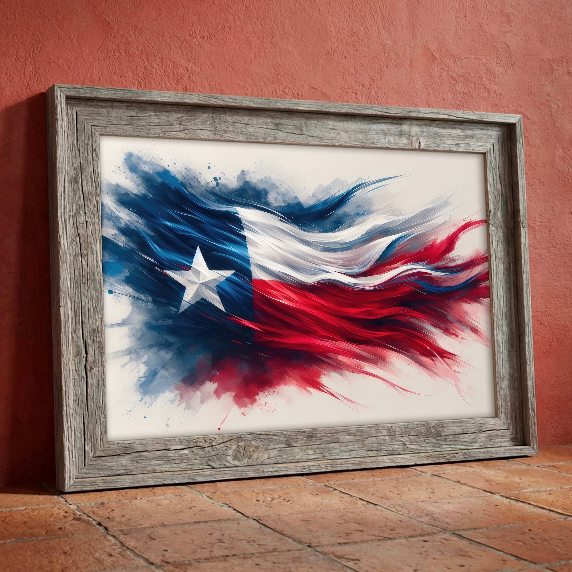 Texas Lone Star Flag: Patriotic Western Art Print