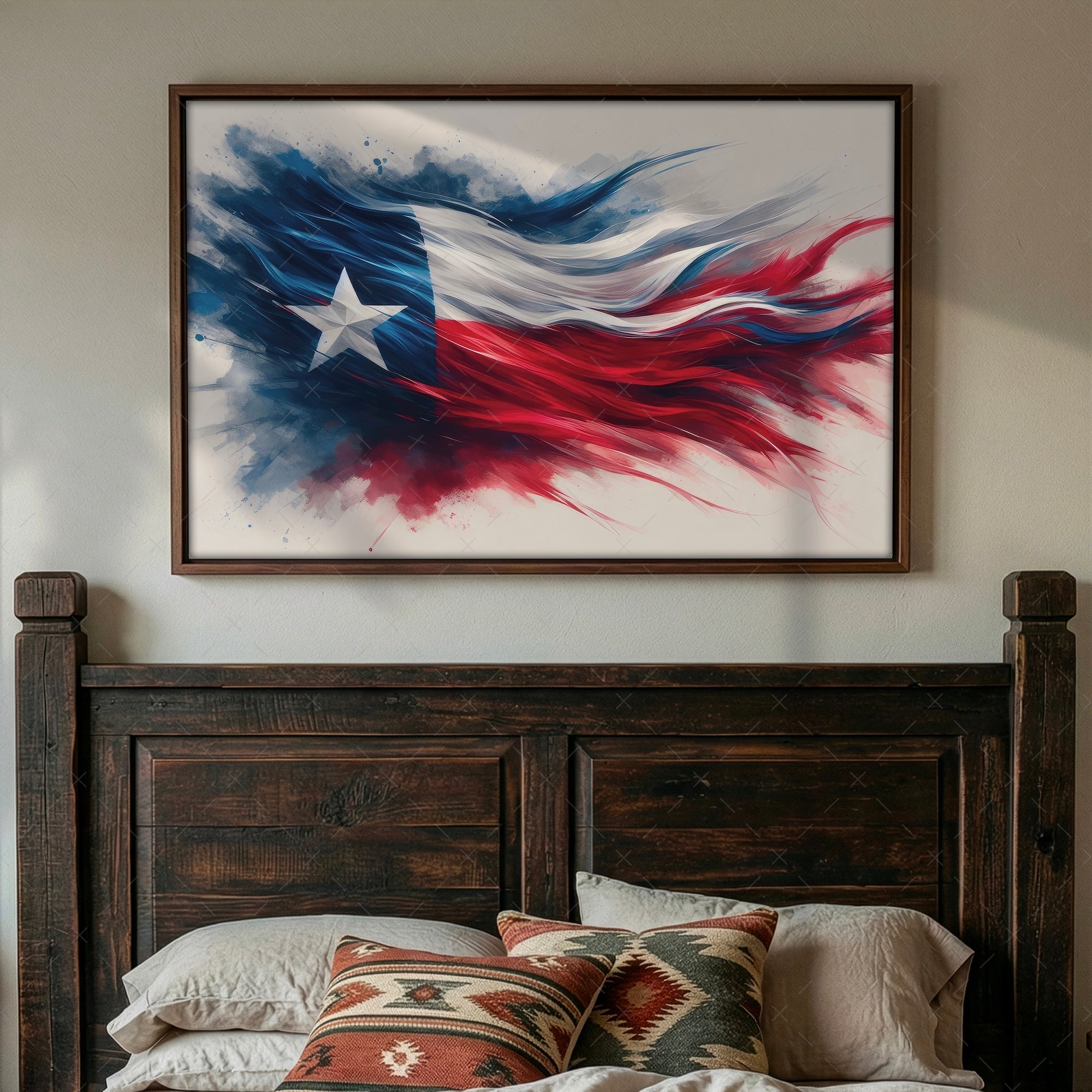 Texas Lone Star Flag: Patriotic Western Art Print