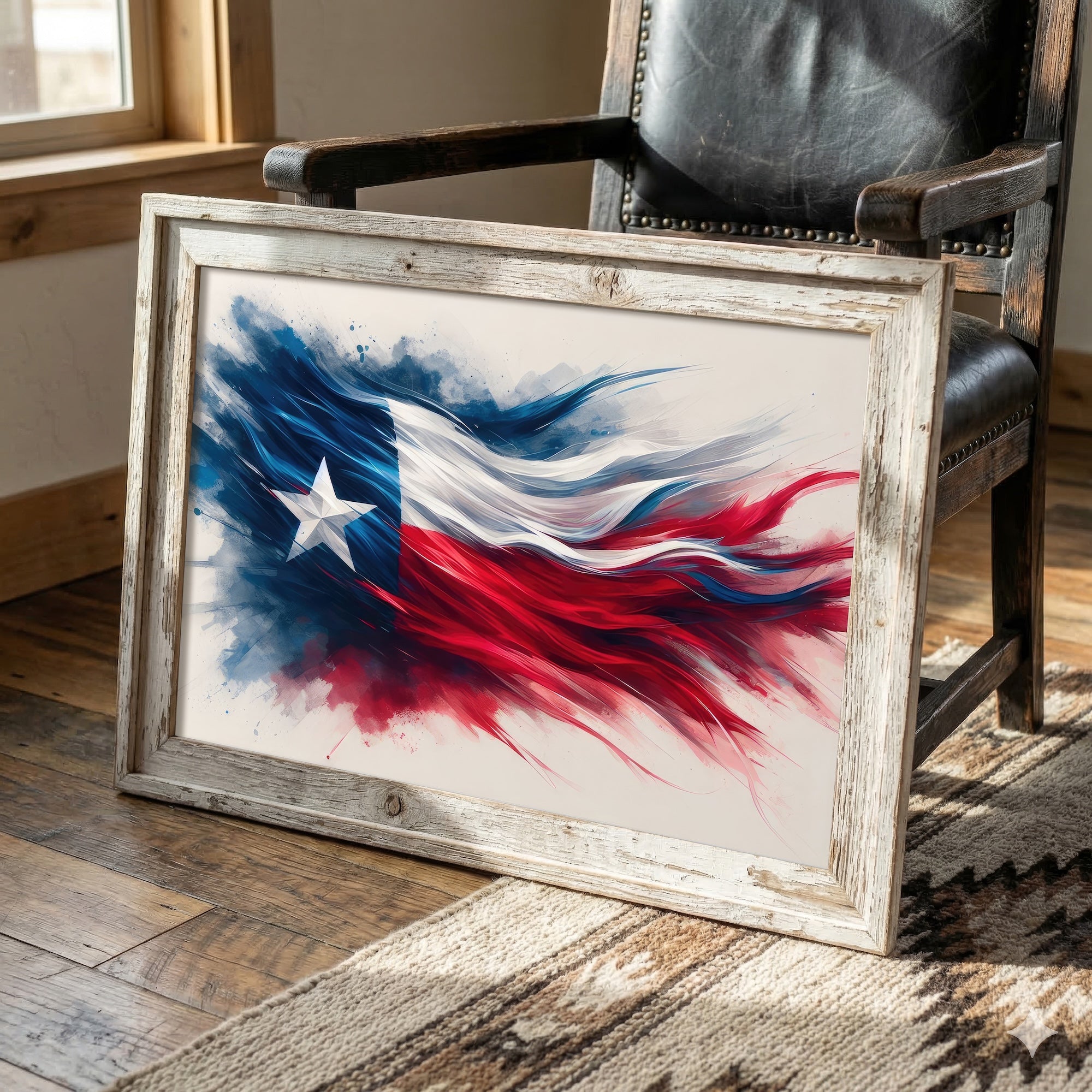 Texas Lone Star Flag: Patriotic Western Art Print