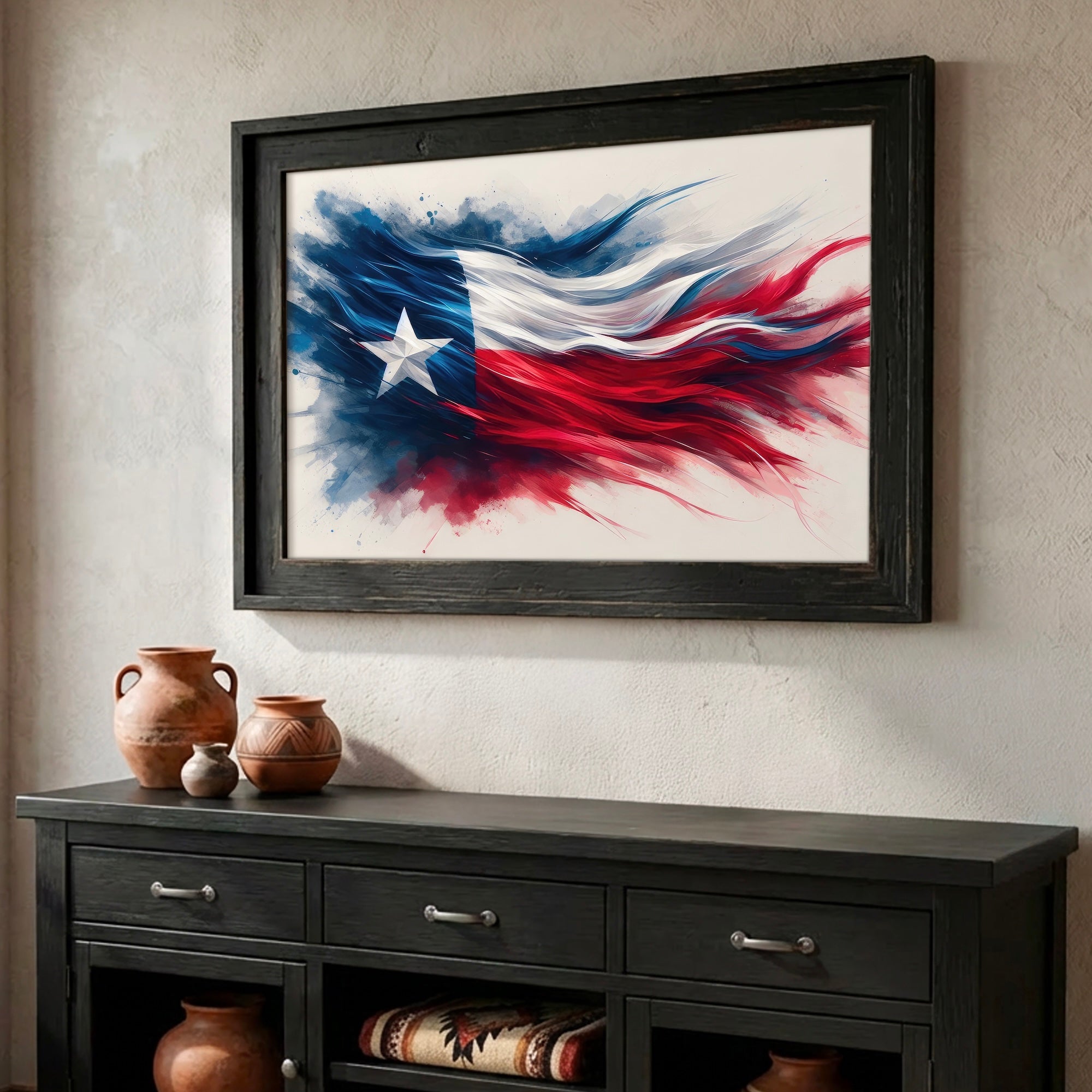 Texas Lone Star Flag: Patriotic Western Art Print