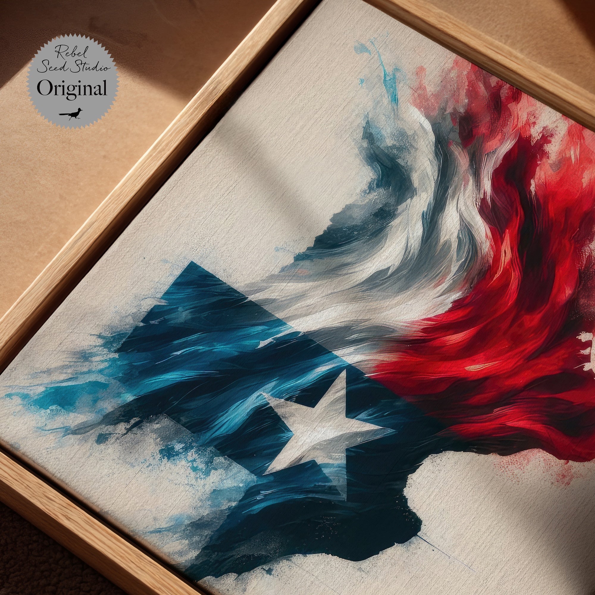 Texas Lone Star State Flag: Patriotic Western Art Print