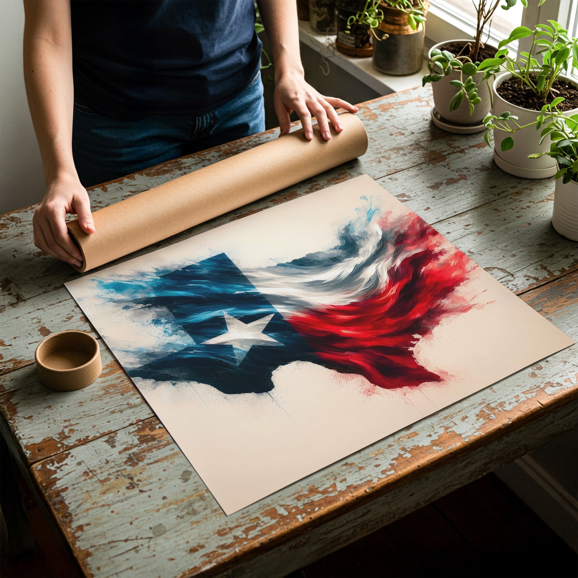Texas Lone Star State Flag: Patriotic Western Art Print
