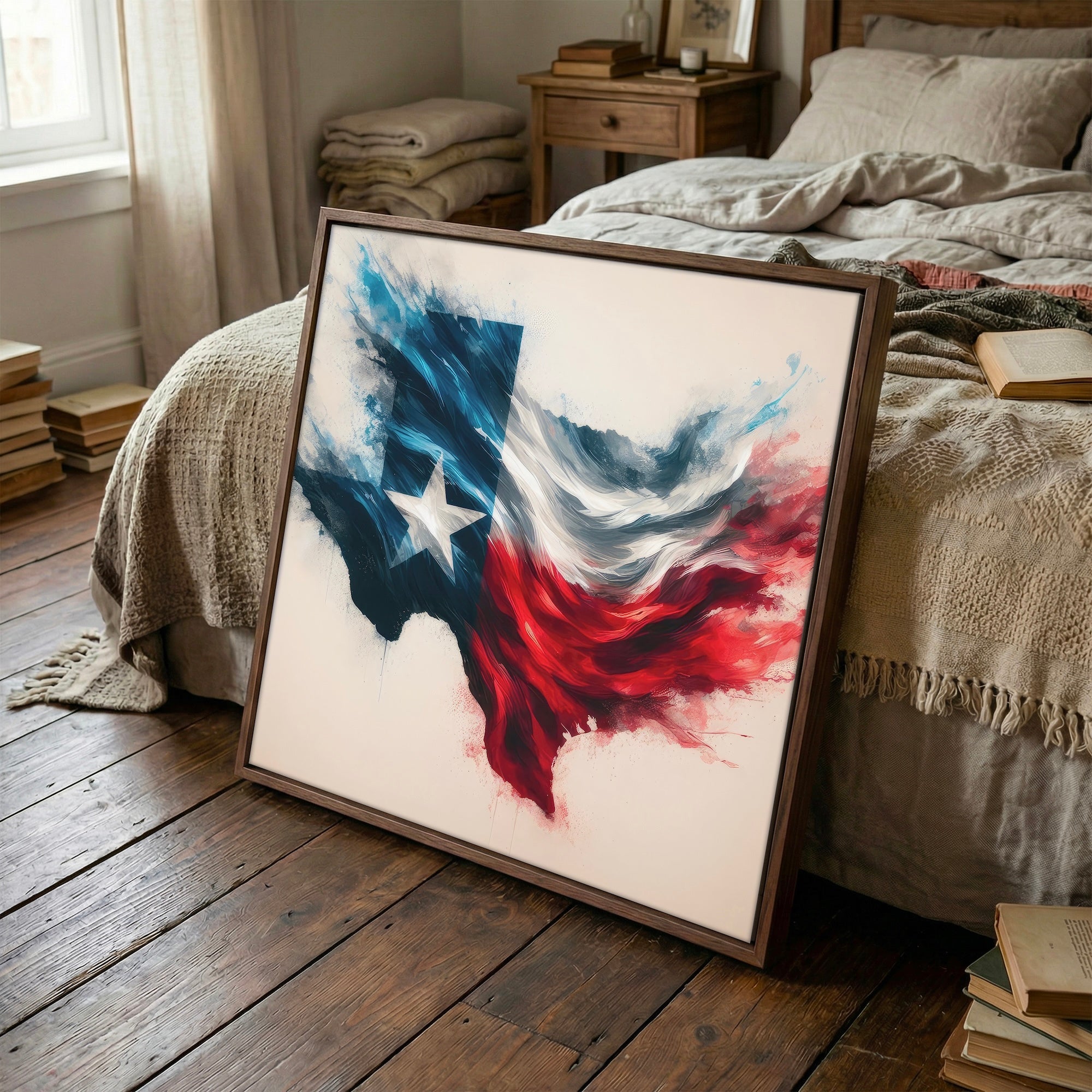 Texas Lone Star State Flag: Patriotic Western Art Print