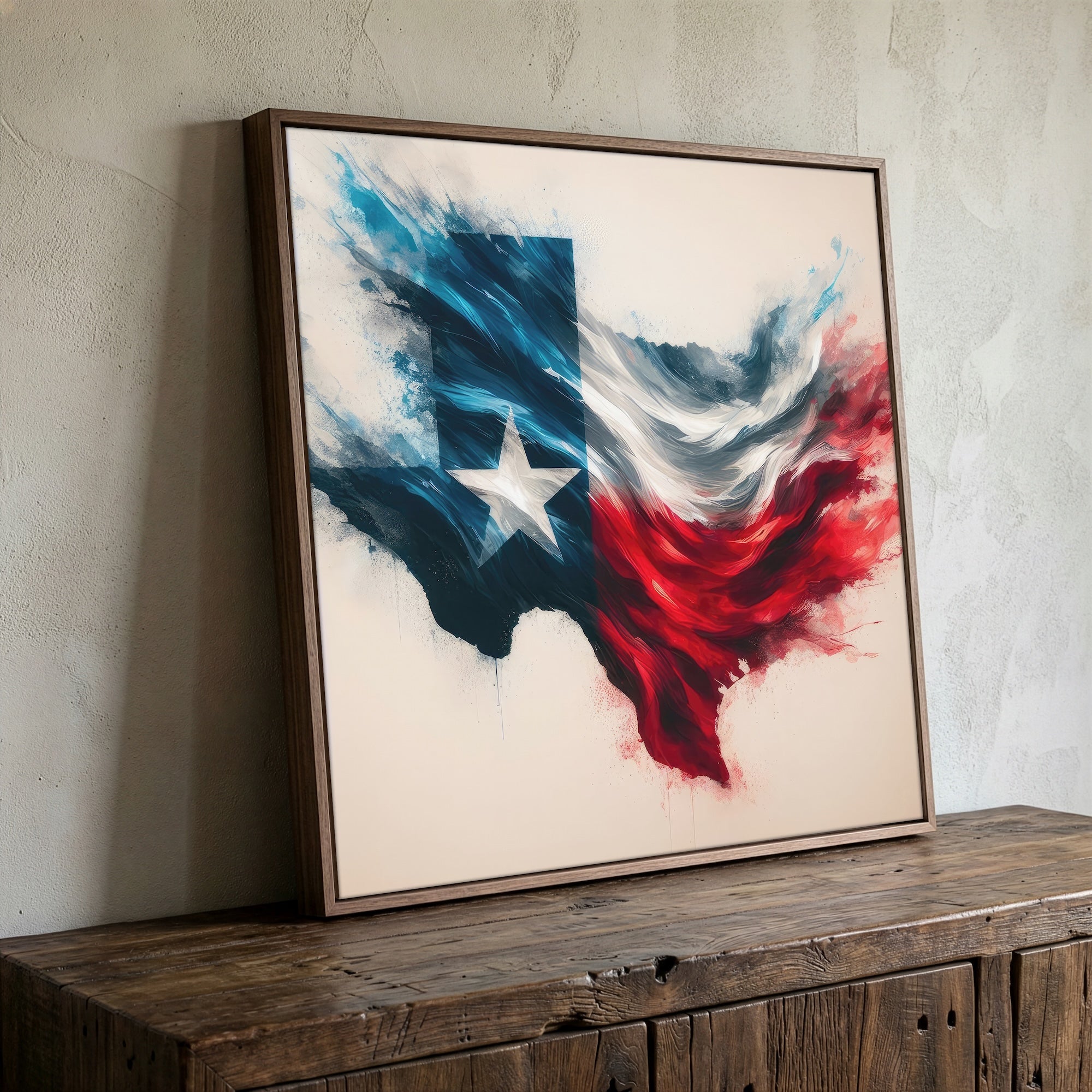 Texas Lone Star State Flag: Patriotic Western Art Print
