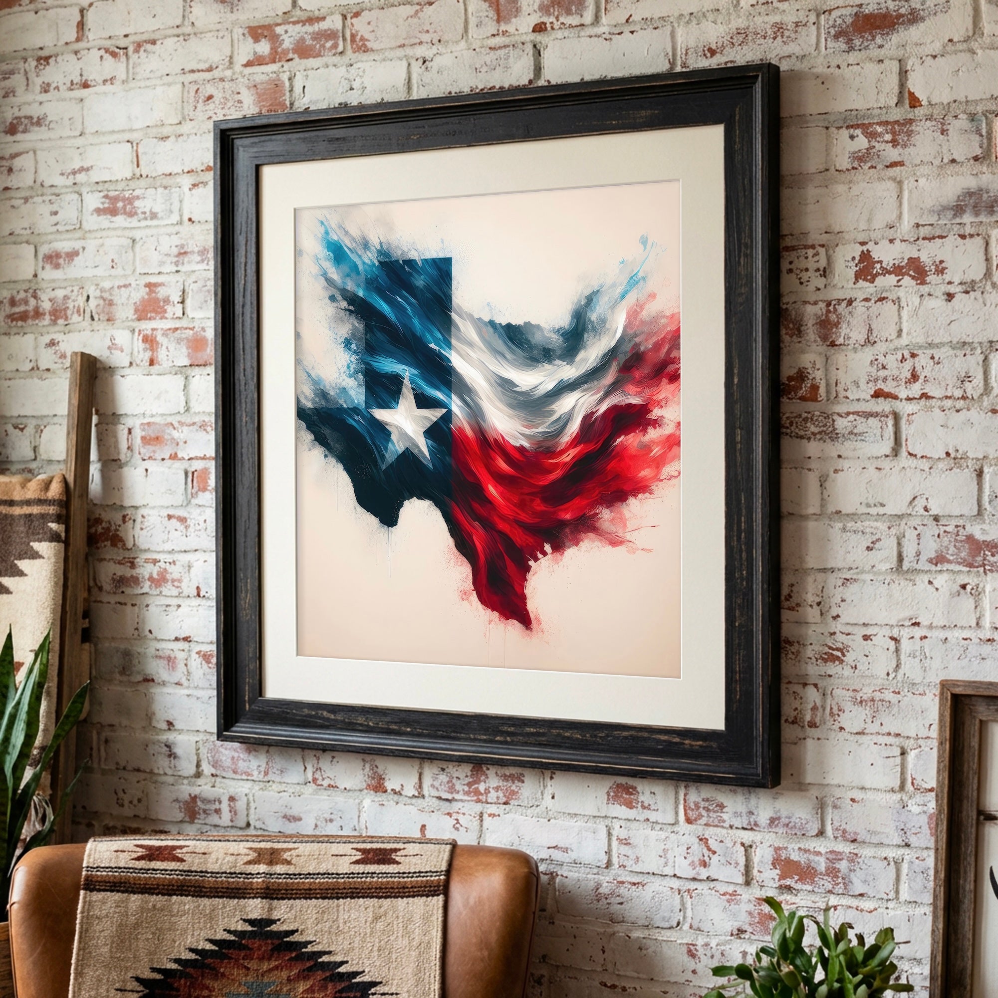 Texas Lone Star State Flag: Patriotic Western Art Print