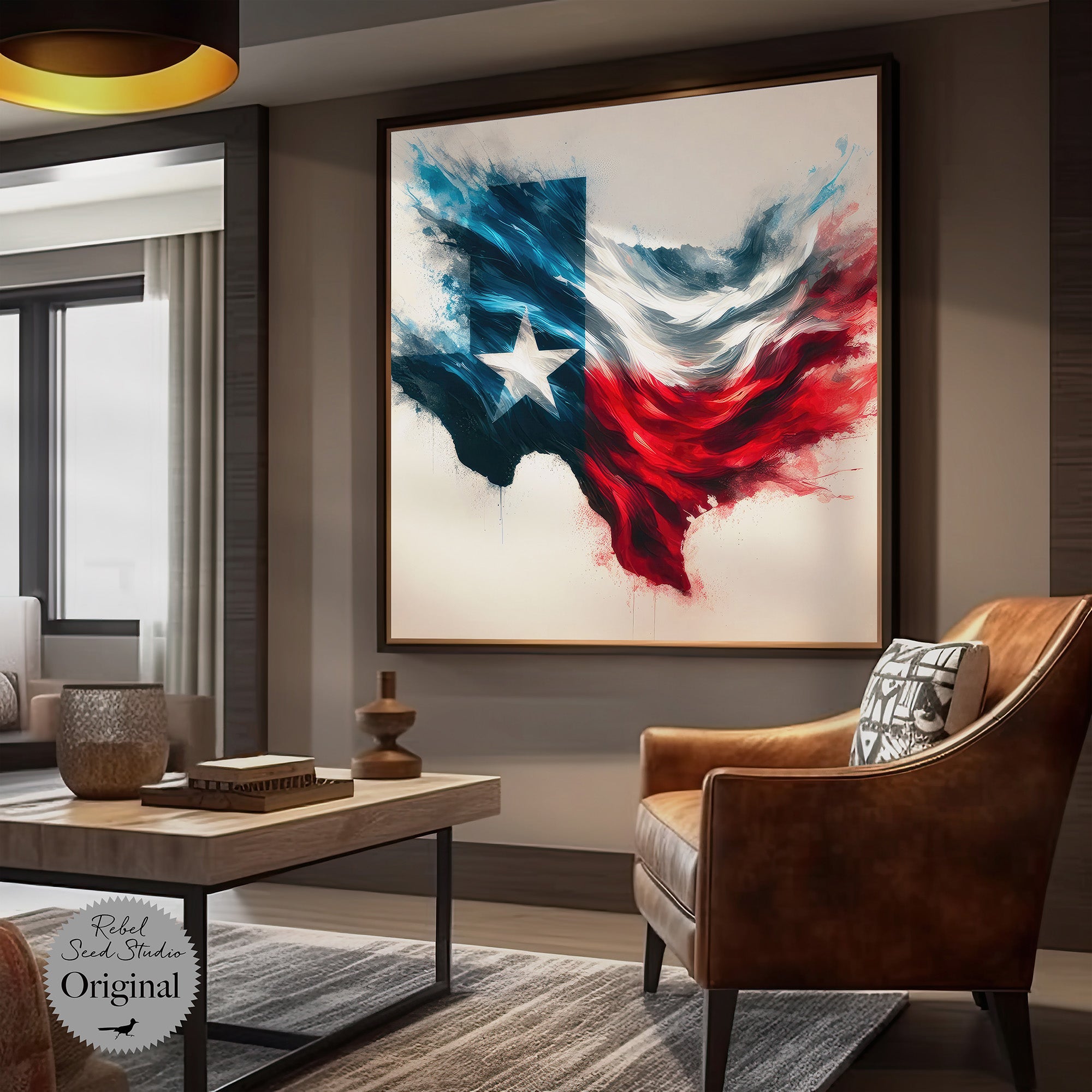 Texas Lone Star State Flag Watercolor (Art Print)