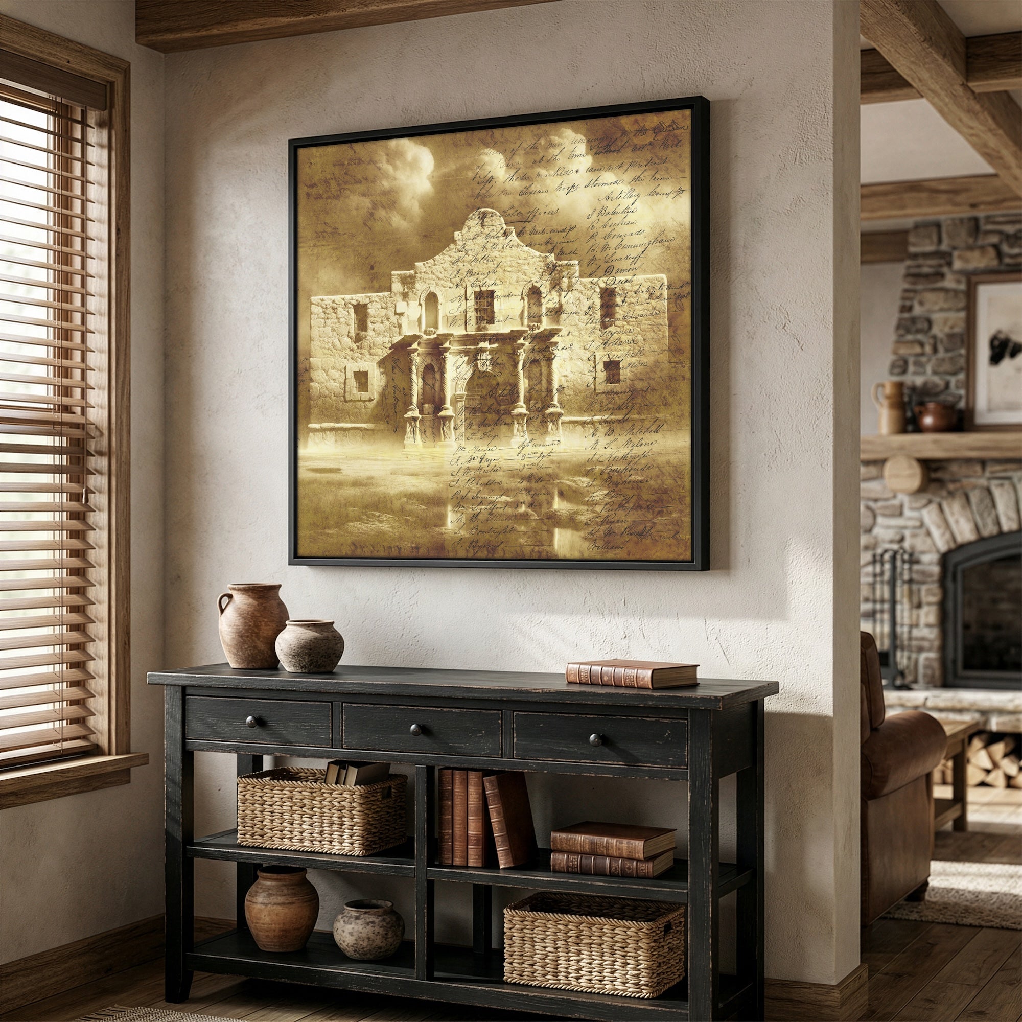 The Alamo with Muster Roll: Vintage Old West Texas Frontier Art Print