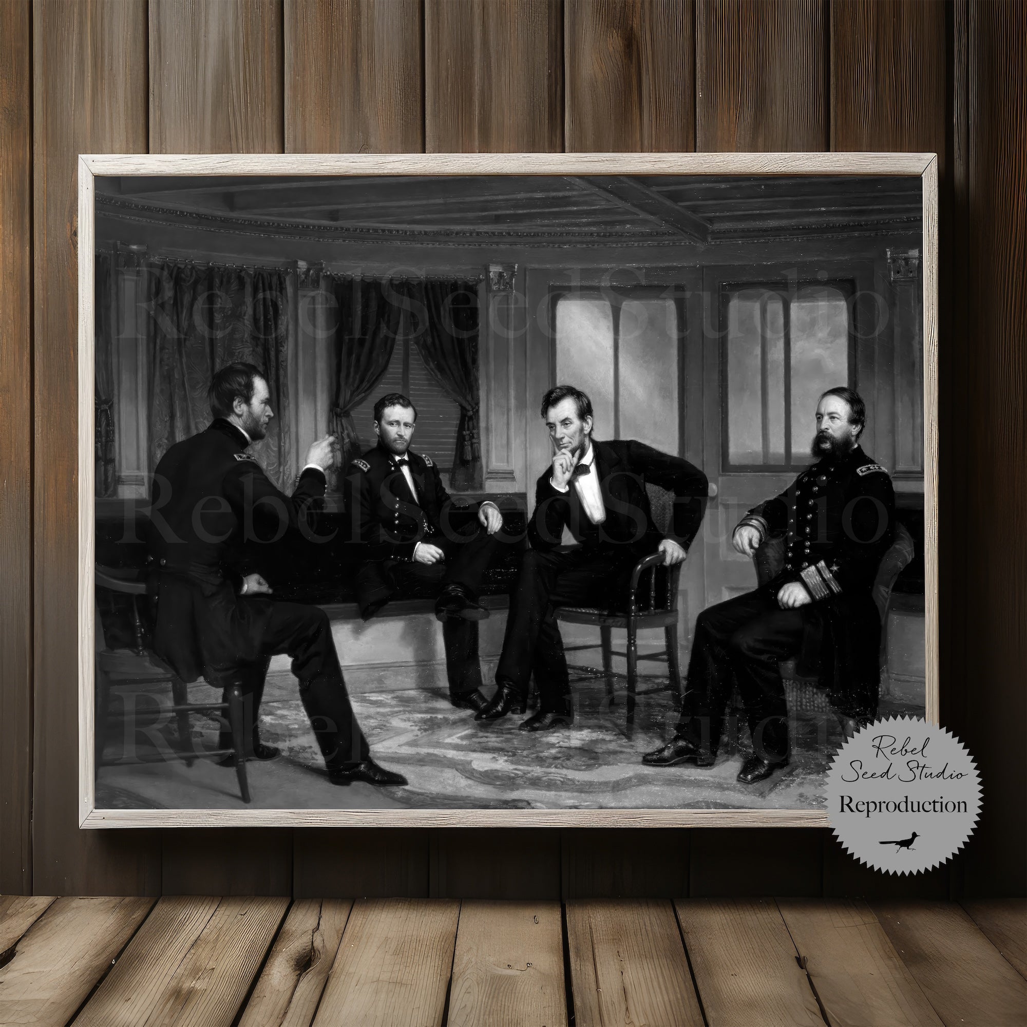 The Peacemakers | Civil War Painting Reproduction | Black & White and Color (Digital Download | Ready-to-Print Art)