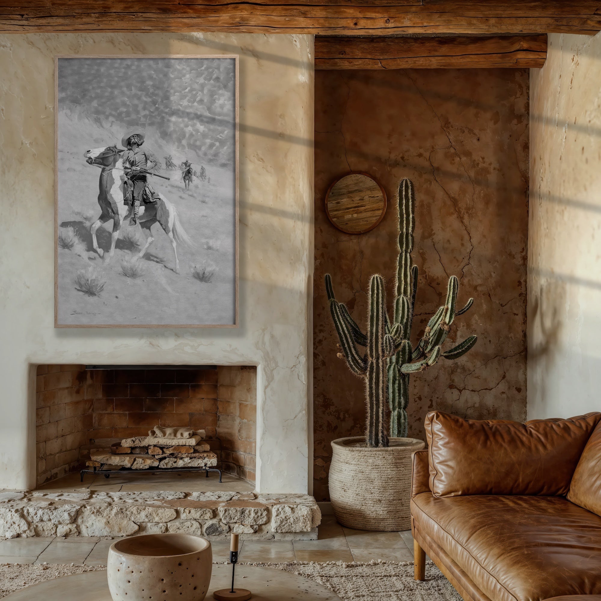 The Scout: Restored Old West Kit Carson Inspired Frontiersman Painting by Frederic Remington (Art Print)