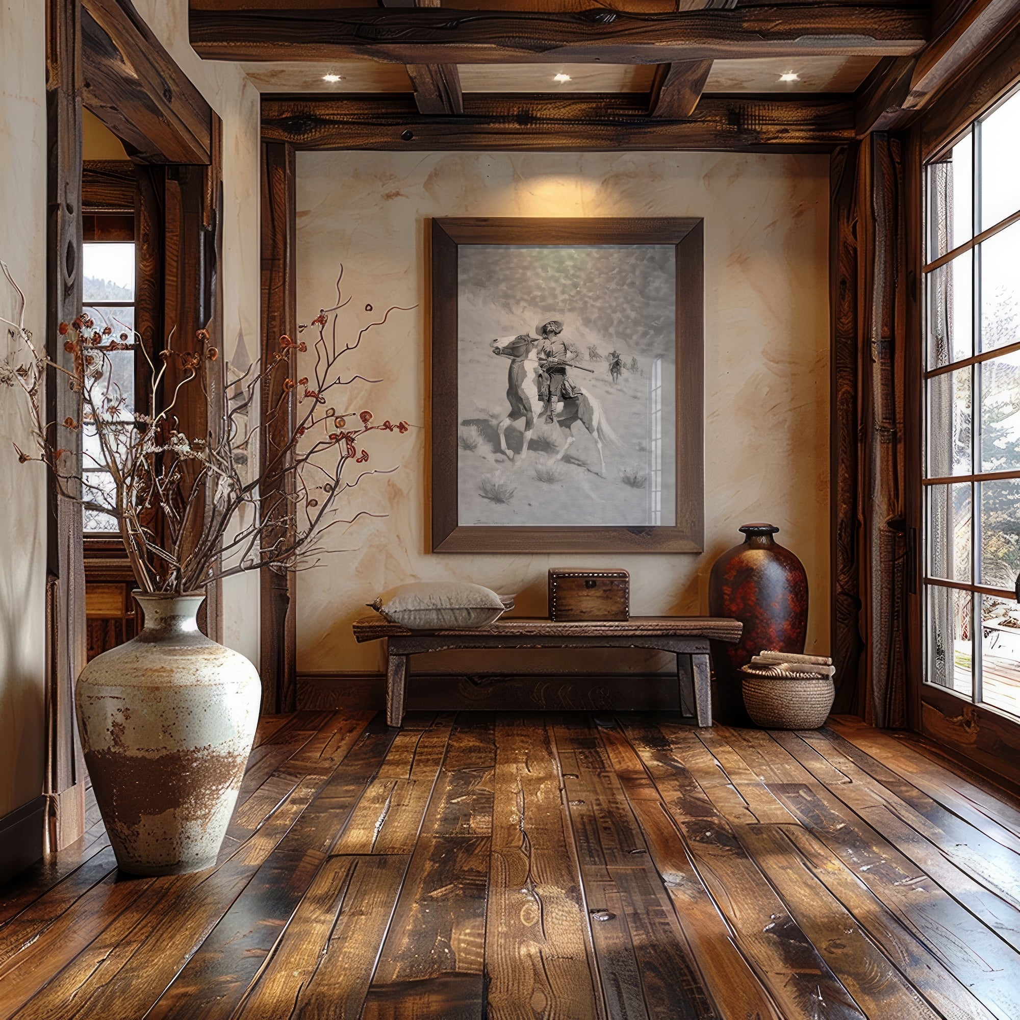 The Scout: Restored Kit Carson Inspired Frontiersman Painting by Frederic Remington (Ready-to-Hang Canvas or Ready-to-Frame Fine Art Poster Print)