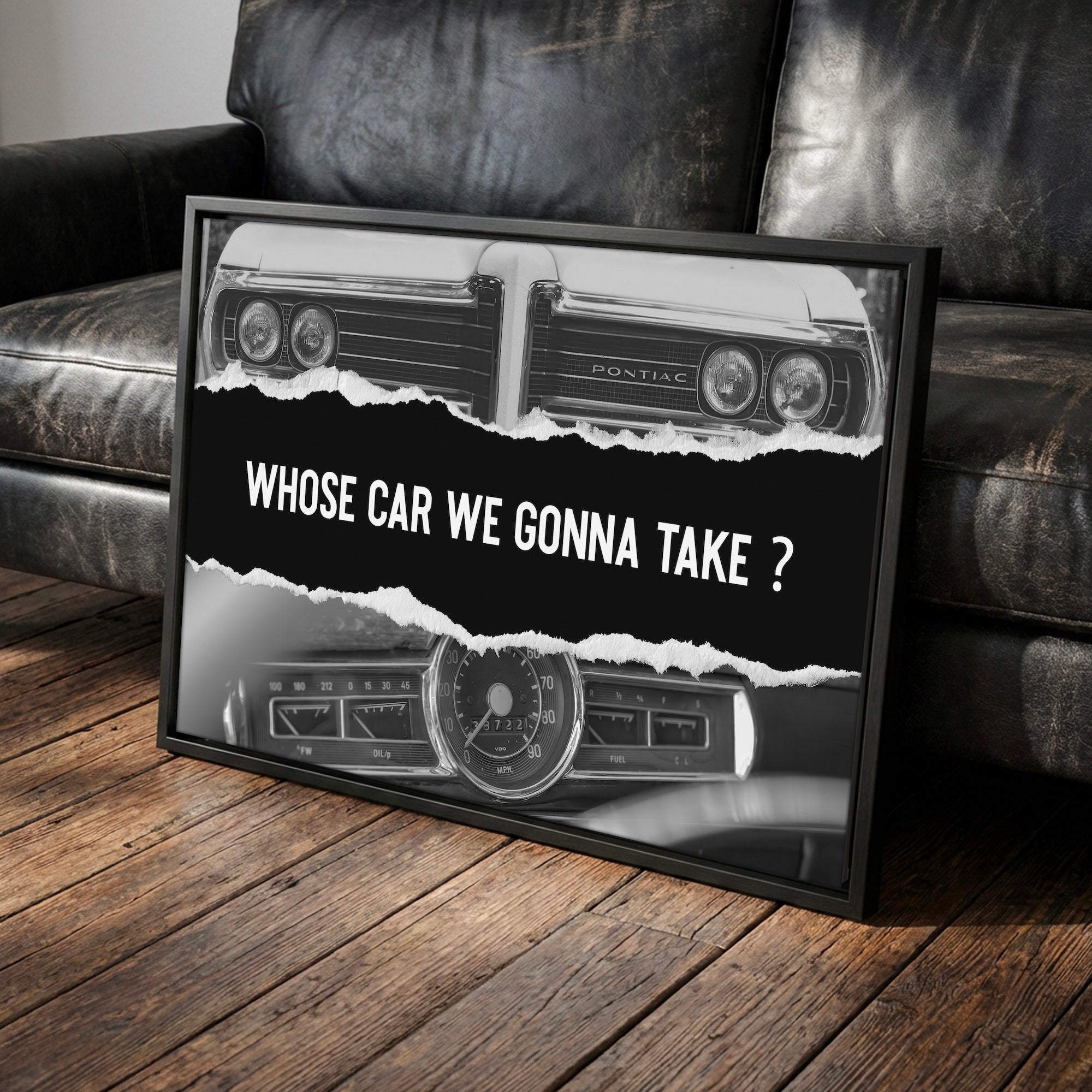 The Town Movie Quote: Whose Car We Gonna Take - Vintage Black & White Photograph (Art Print)
