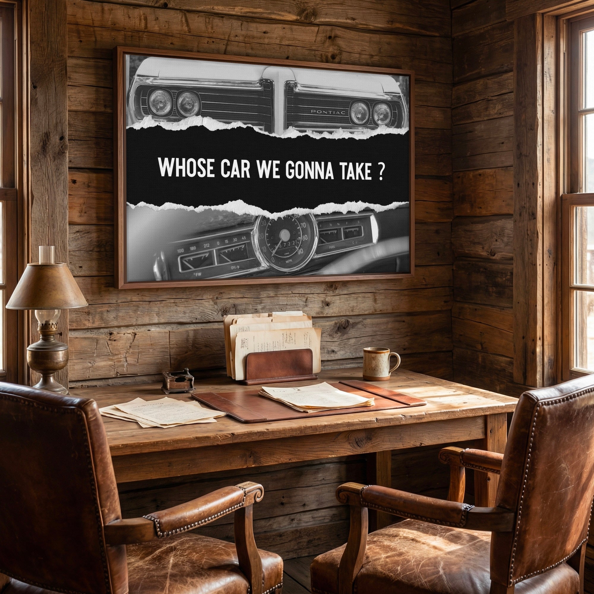 The Town Movie Quote: Whose Car We Gonna Take - Vintage Black & White Photograph (Art Print)