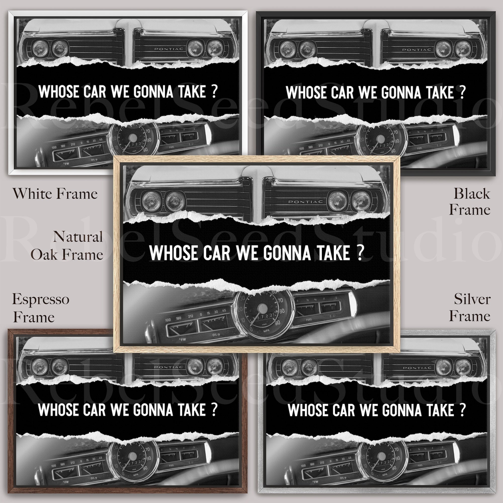 The Town - Vintage Car & Movie Quote: Whose Car We Gonna Take (Ready-to-Hang Canvas or Ready-to-Frame Fine Art Poster Print)