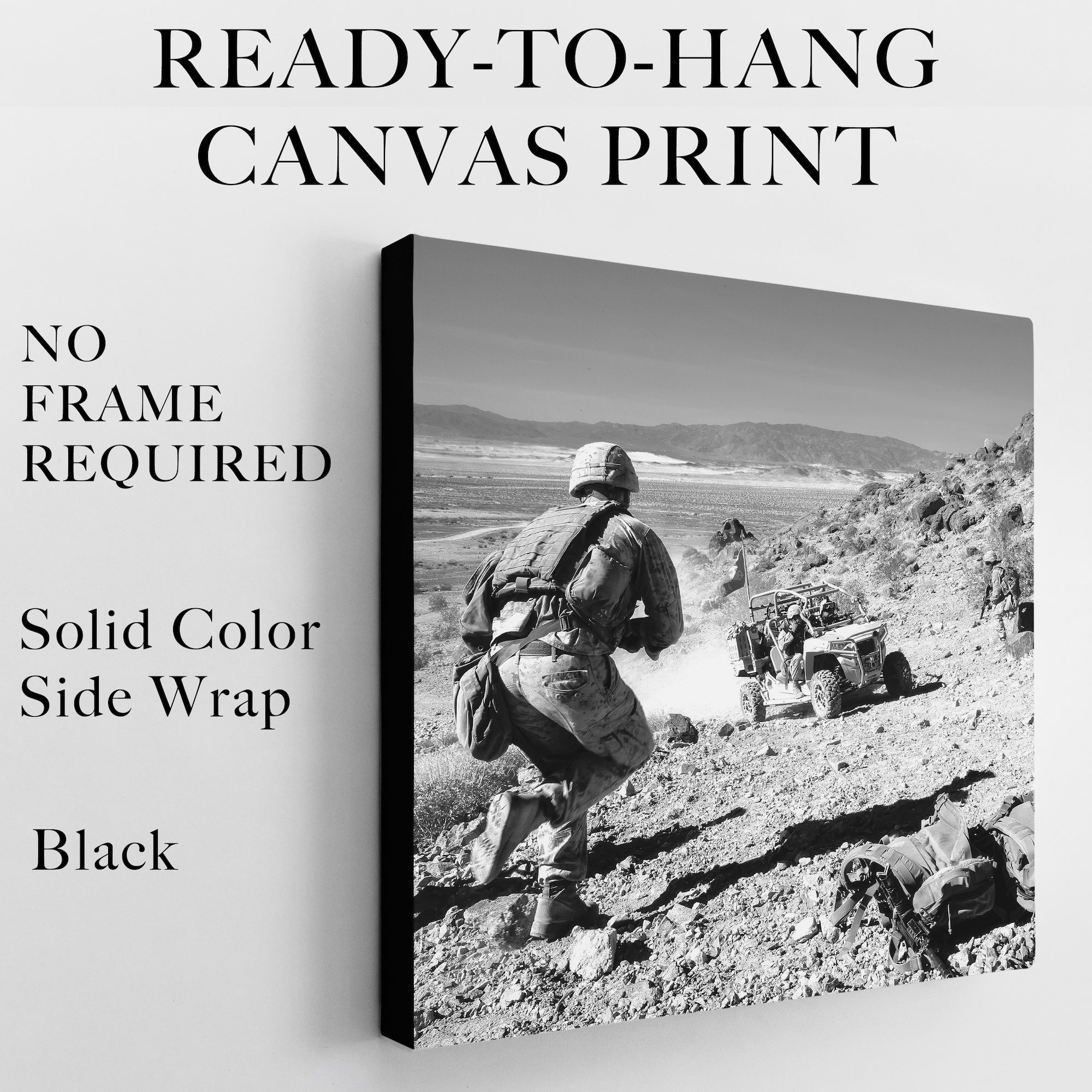 Thundering Third Marines at Range 400: Black & White Military Photograph (Art Print)