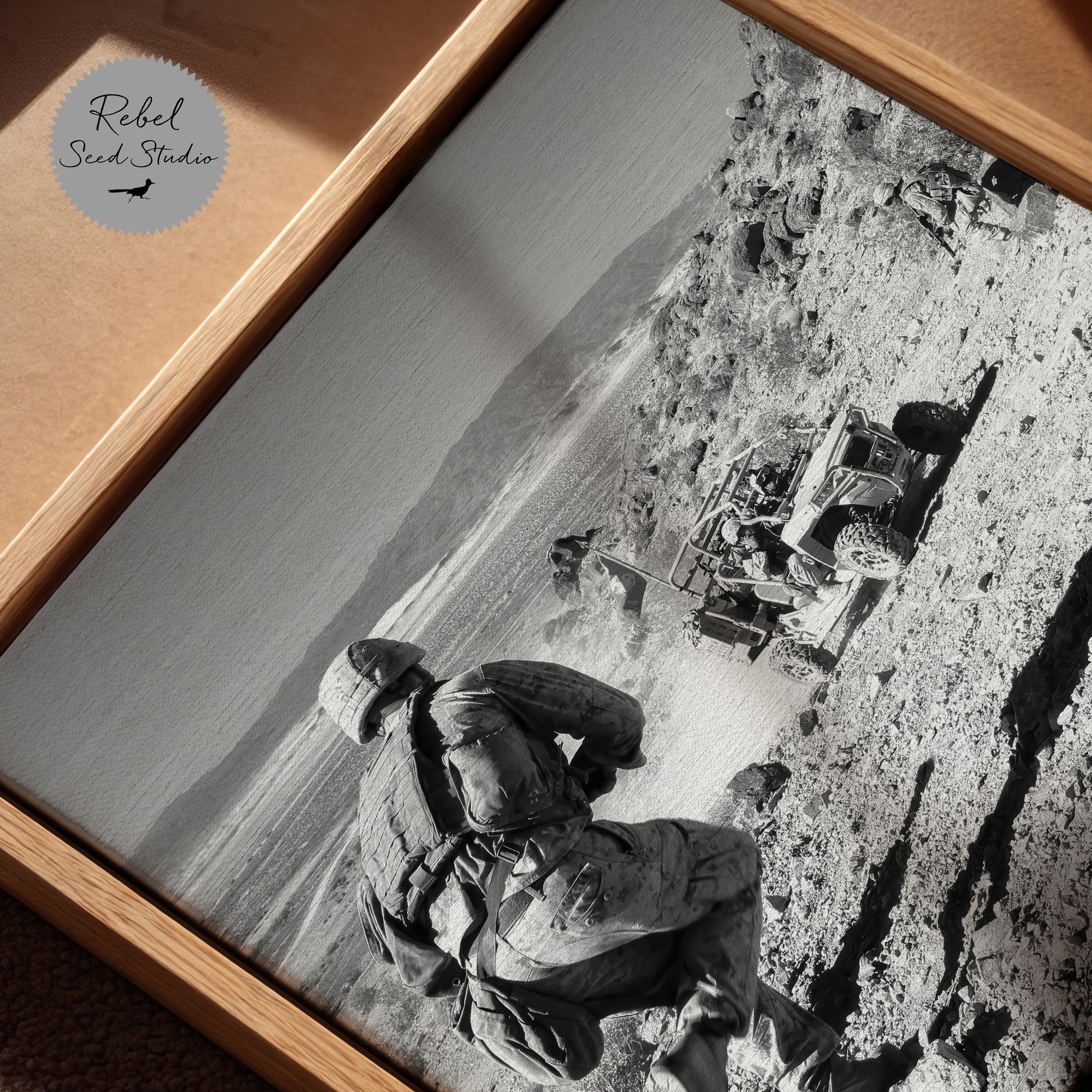 Thundering Third Marines at Range 400: Black & White Military Photograph (Art Print)