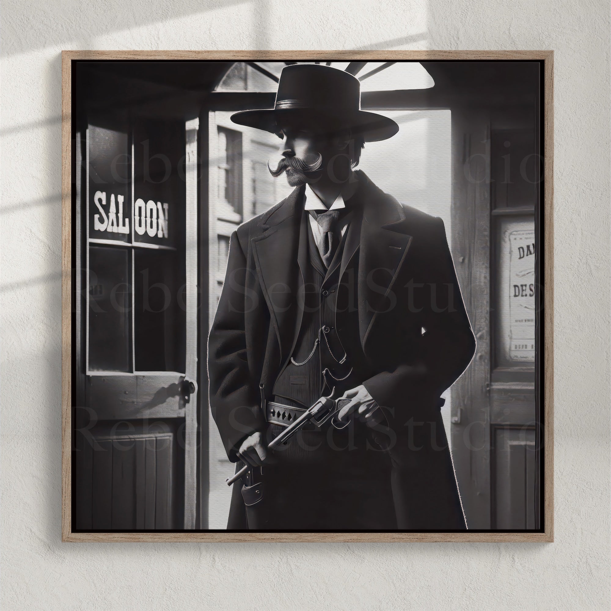 Tombstone Lawman: Doc Holliday & Wyatt Earp Inspired Vintage Old West Wall Decor (Ready-to-Hang Canvas or Ready-to-Frame Fine Art Poster Print)