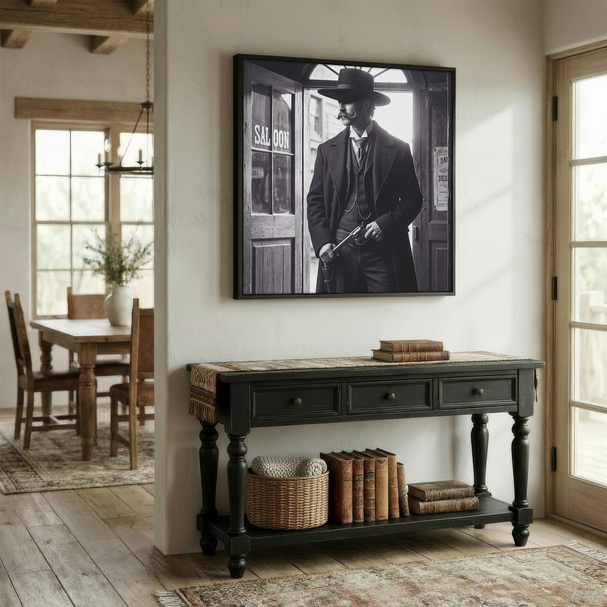 Tombstone Lawman: Doc Holliday & Wyatt Earp Inspired Vintage Old West Black & White Art Print