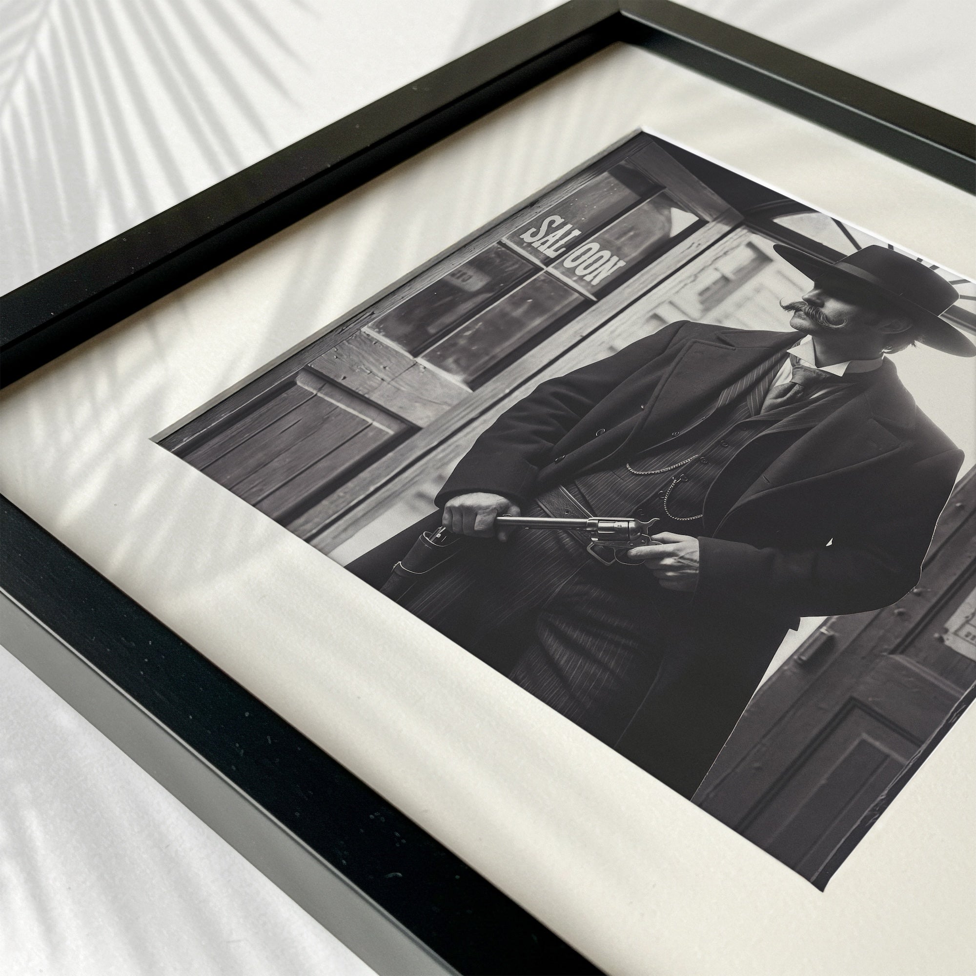 Tombstone Lawman: Doc Holliday & Wyatt Earp Inspired Vintage Old West Black & White Art Print