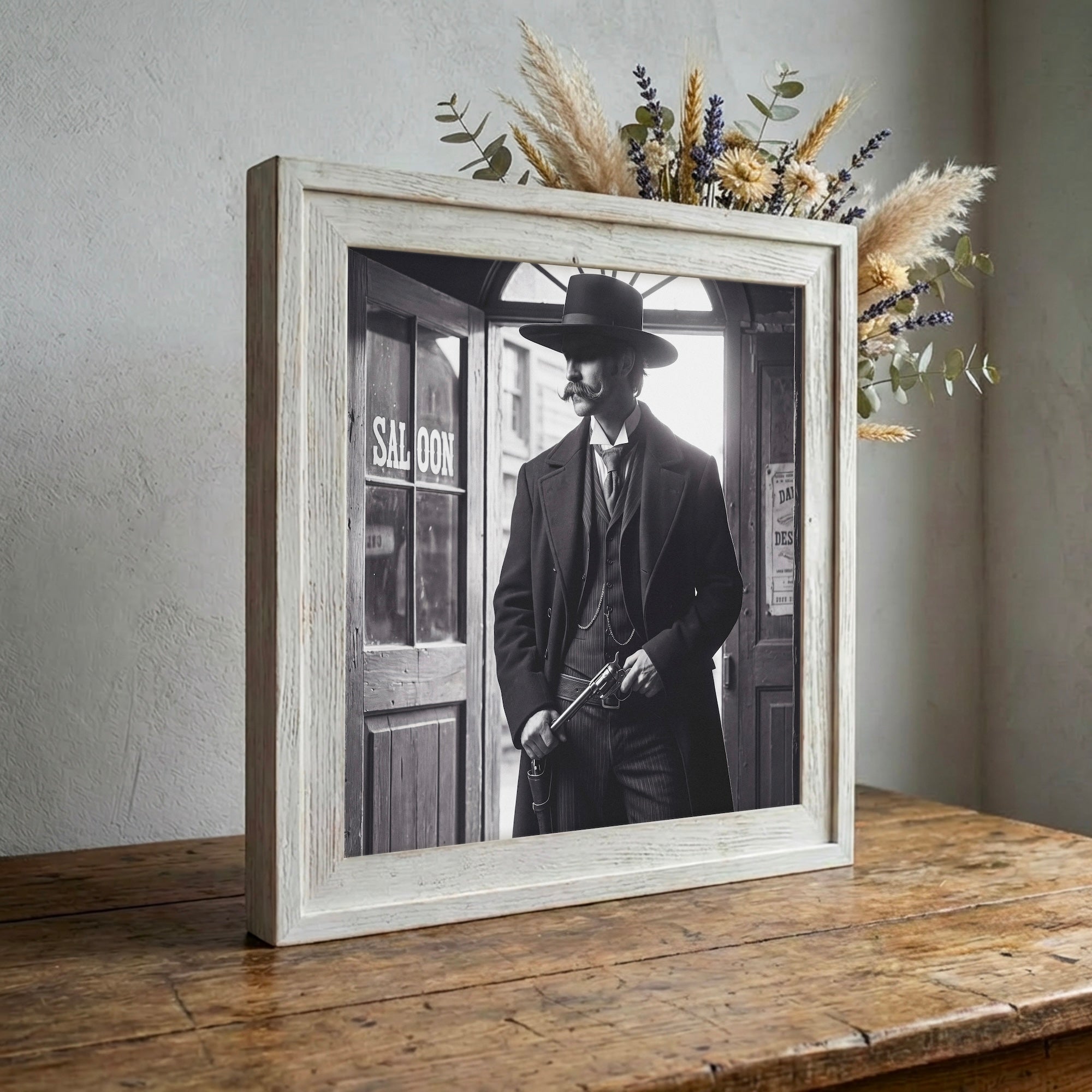 Tombstone Lawman: Doc Holliday & Wyatt Earp Inspired Vintage Old West Black & White Art Print