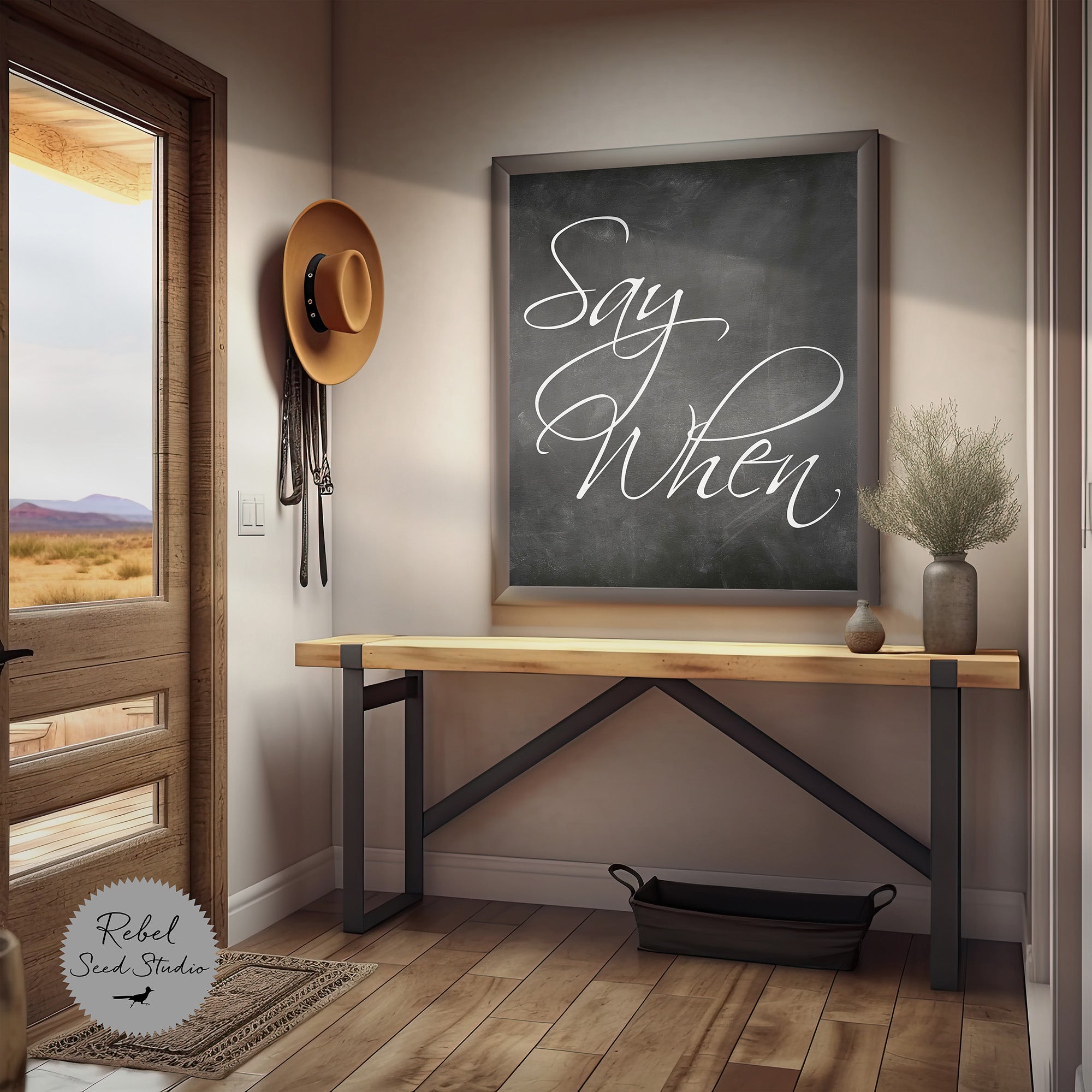 Tombstone Movie Quote: Say When - Doc Holliday & Wyatt Earp Inspired Vintage Old West Wall Decor (Ready-to-Frame Fine Art Poster Print)