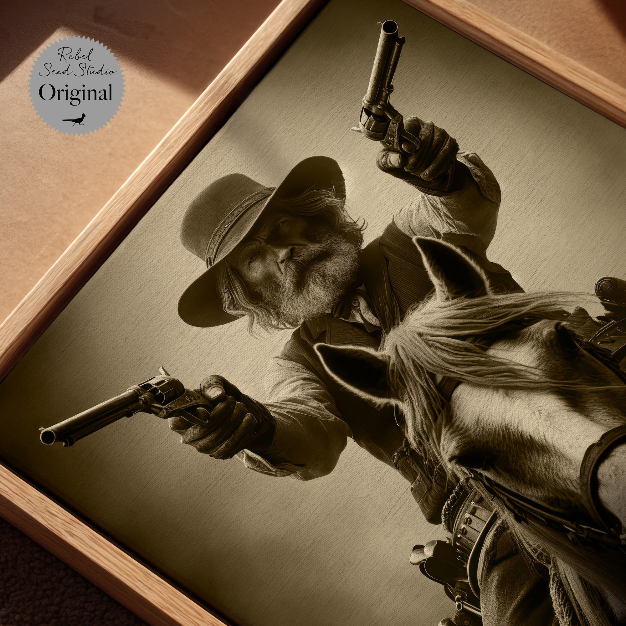 True Grit Gunslinger & Rooster Cogburn Movie Quote Bundle: Fill Your Hand You Son of a Bitch! - Vintage Style Old West Outlaw Wall Decor (Ready-to-Hang Canvas or Ready-to-Frame Fine Art Poster Print Set)