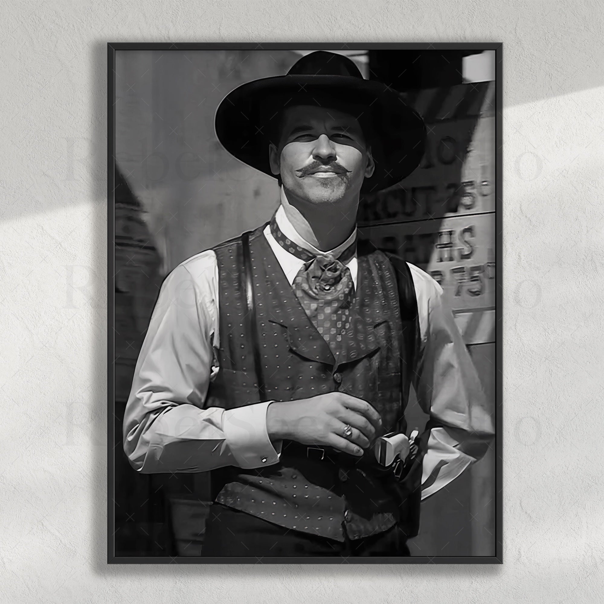 Val Kilmer as Doc Holliday in Tombstone Movie Publicity Still: Black & White Photograph (Art Print)