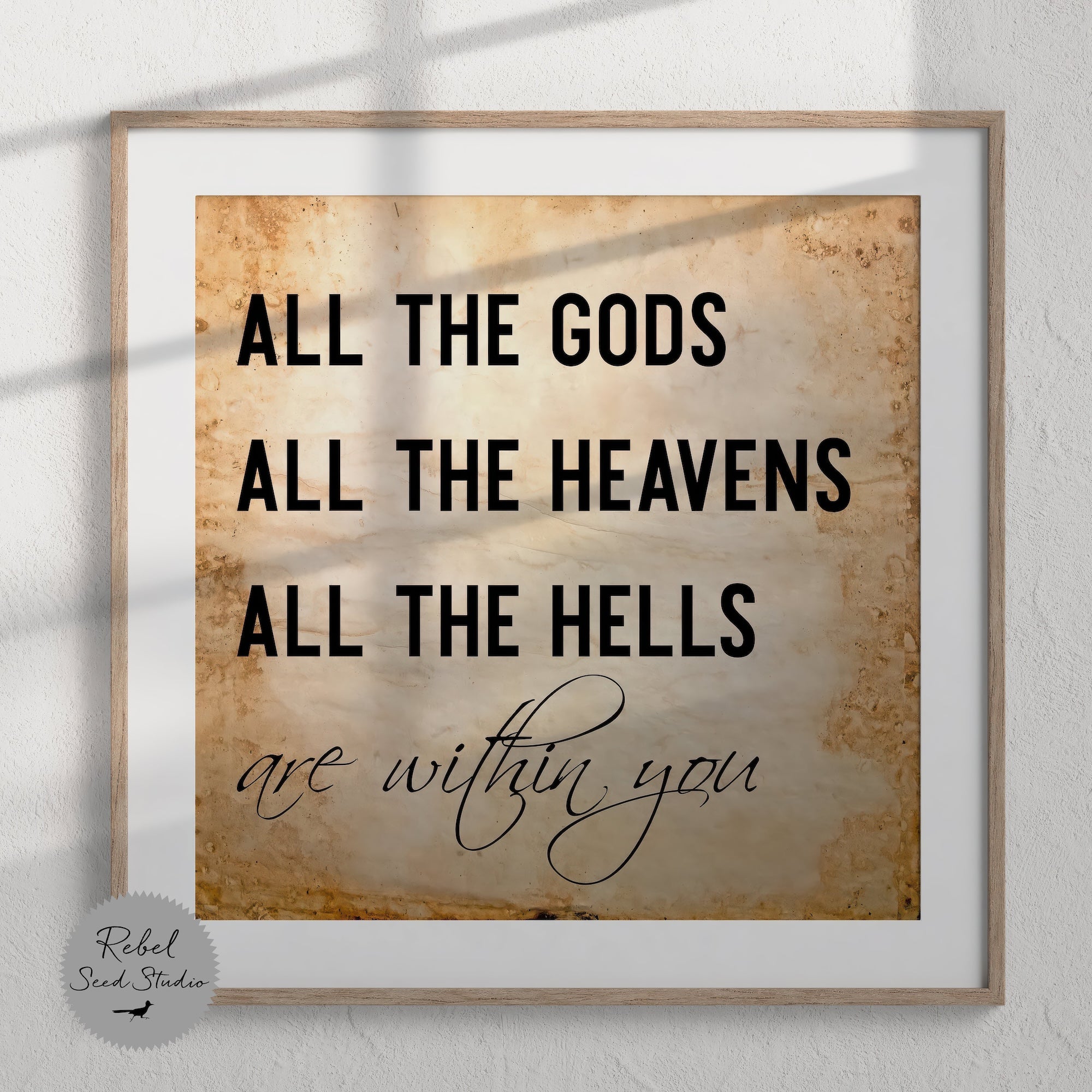 Warfighter & 13 Hours Benghazi Movie Quote Bundle: All the Gods, All the Heavens, All the Hells Are Within You (Ready-to-Hang Canvas or Ready-to-Frame Fine Art Poster Print Set)