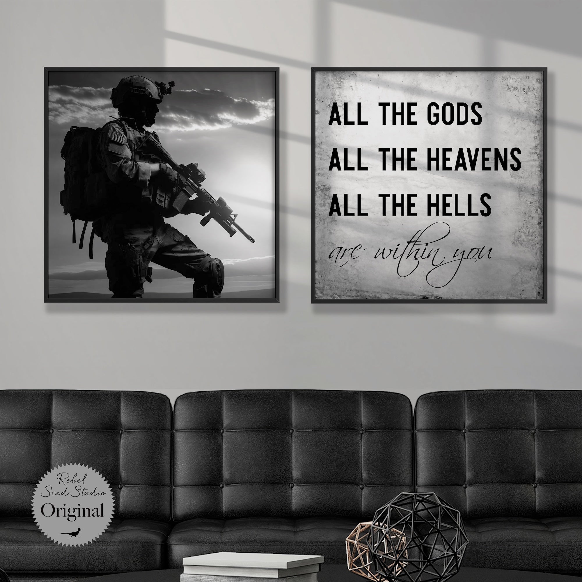 Warfighter & 13 Hours Benghazi Movie Quote: All the Gods, All the Heavens, All the Hells Are Within You (Digital Download | Ready-to-Print Art)