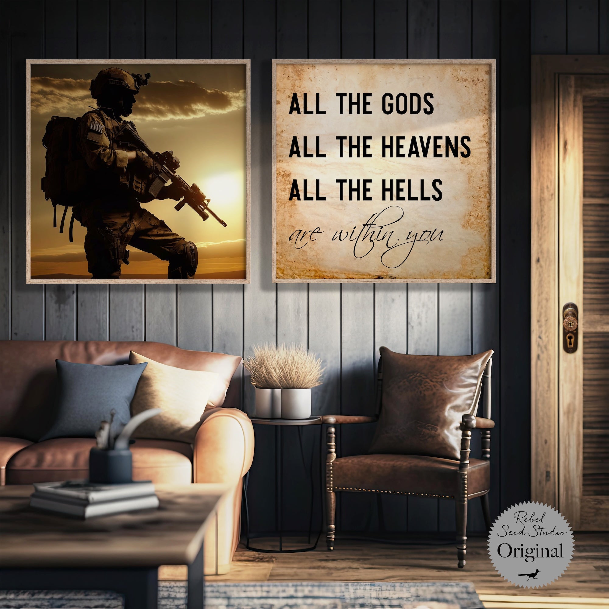 Warfighter & 13 Hours Benghazi Movie Quote: All the Gods, All the Heavens, All the Hells Are Within You (Ready-to-Print Art | Digital Download)