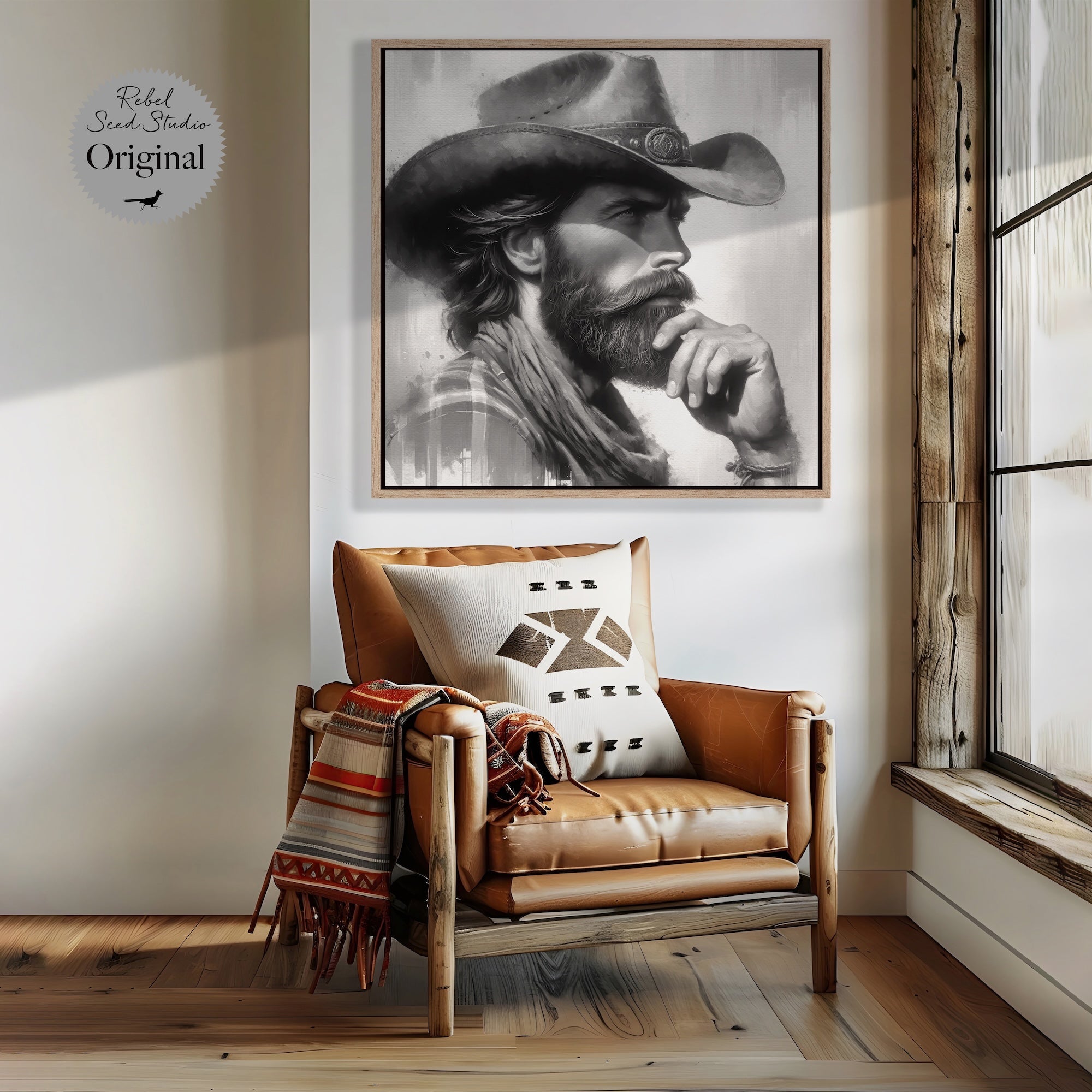 Western Range Cowboy | Black & White or Color (Art Print)