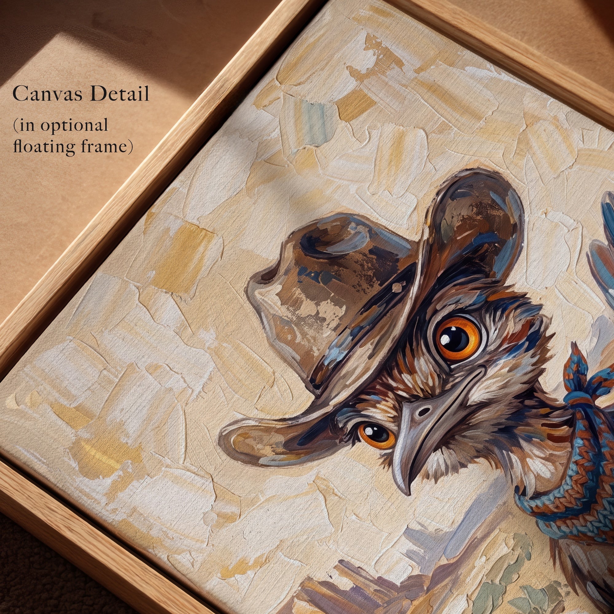 Baby Roadrunner in Old West Cowboy Hat: Whimsical Western Desert Art Print