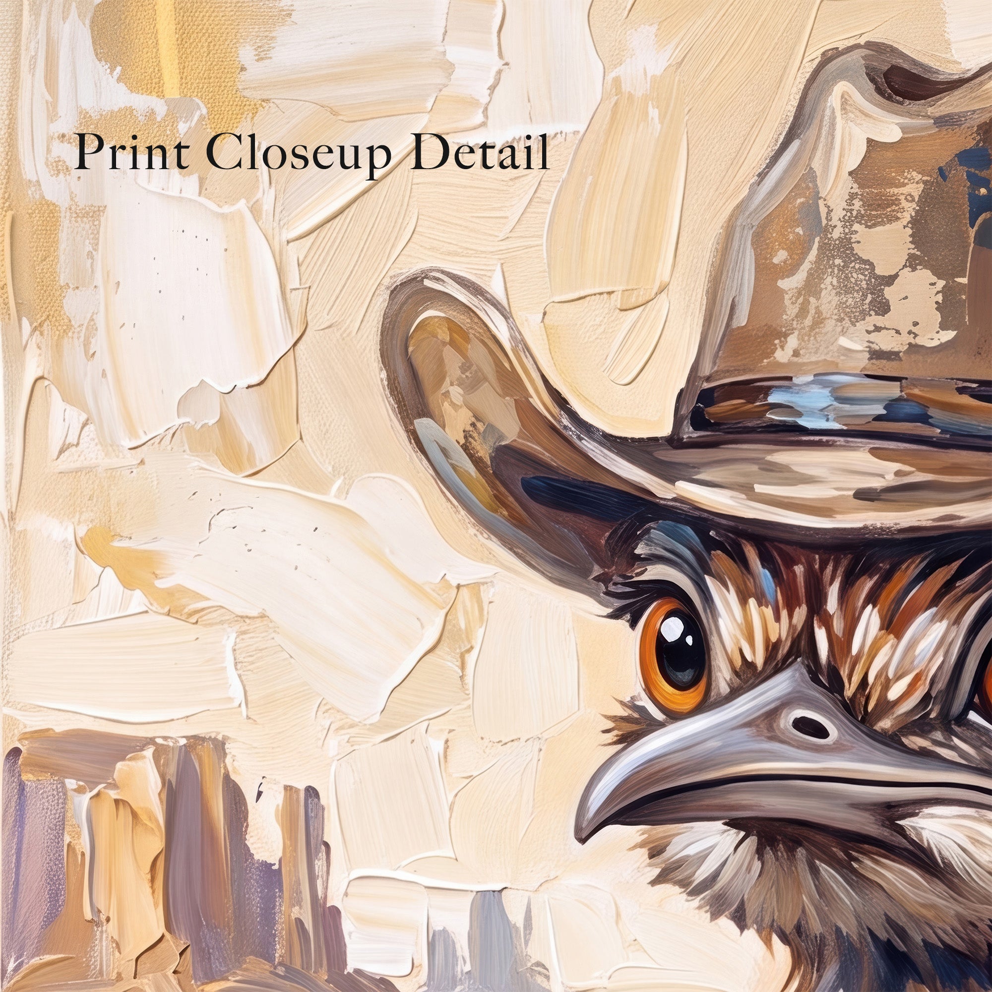 Baby Roadrunner in Old West Cowboy Hat: Whimsical Western Desert Art Print