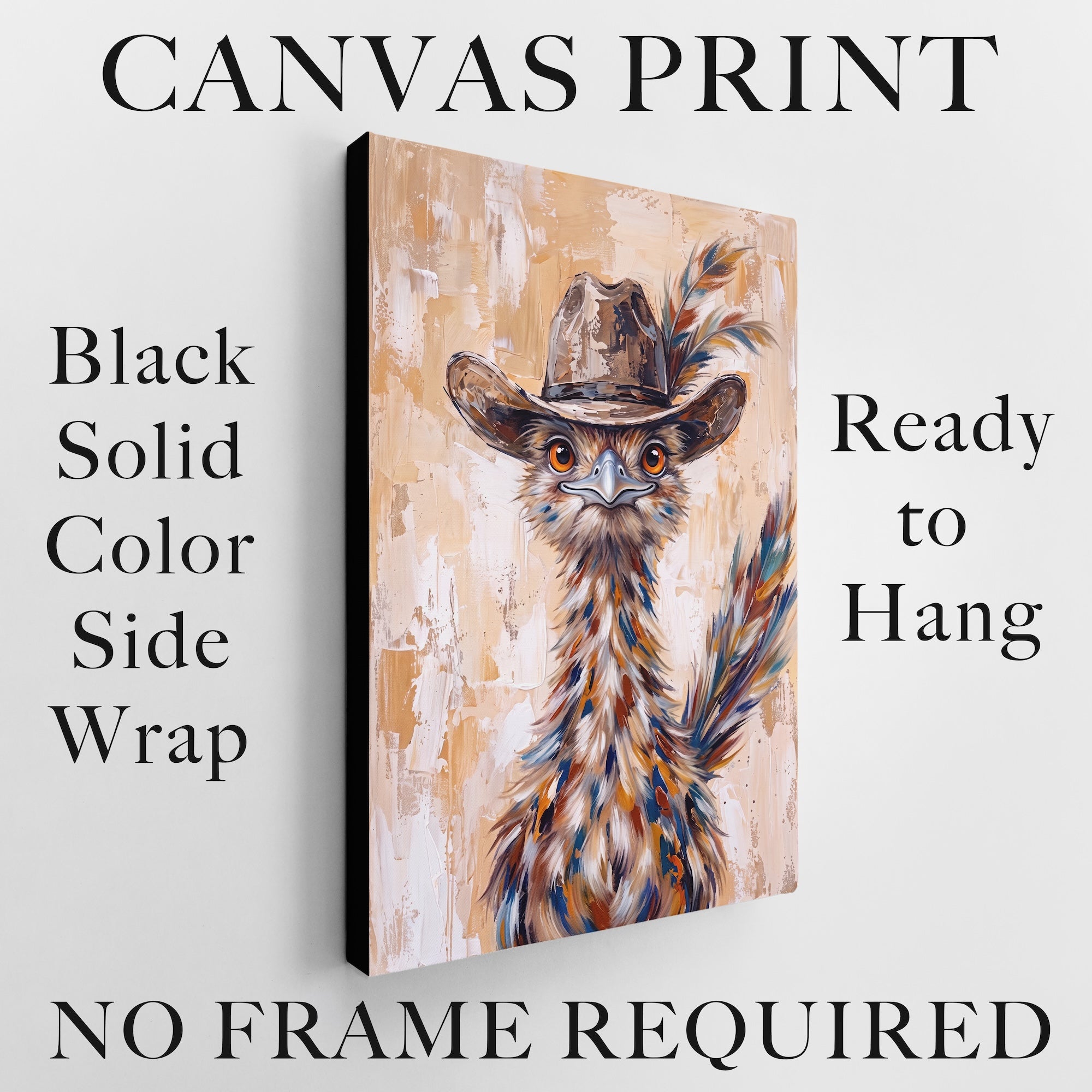 Whimsical Western Roadrunner in Cowboy Hat: Old West Desert Art Print