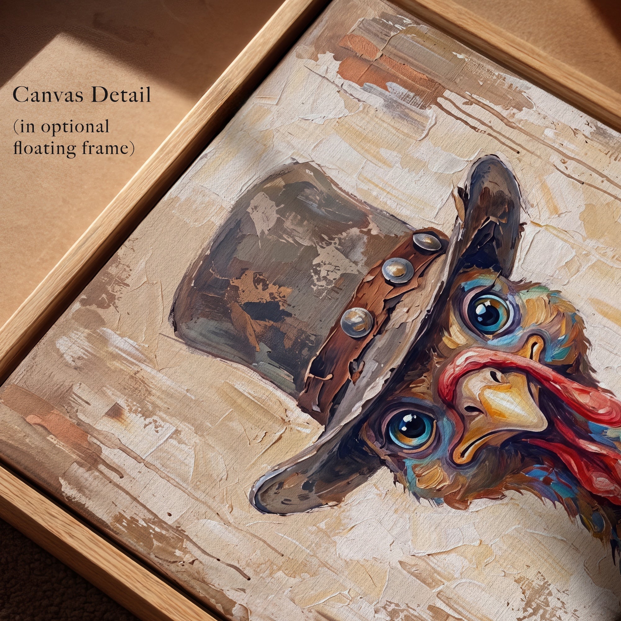 Whimsical Western Turkey: Colorful Autumn Thanksgiving Seasonal Wildlife Art Print
