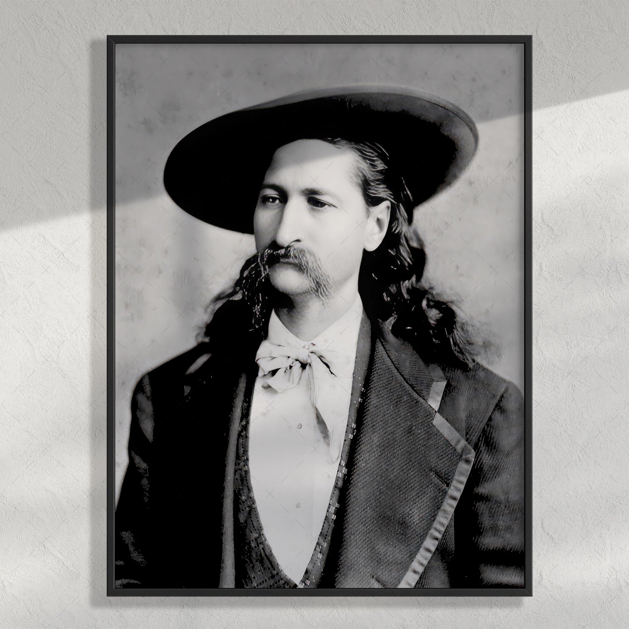 Wild Bill Hickok Portrait: Vintage Old West Black & White Frontiersman Photograph (Art Print)