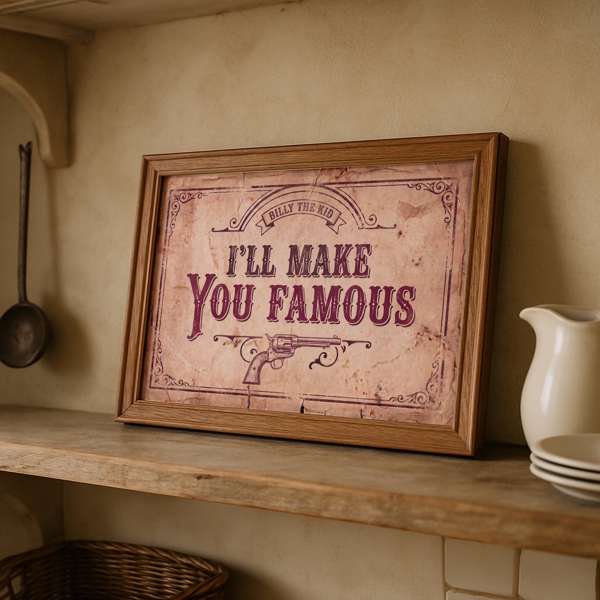 Billy the Kid Young Guns Movie Quote: I'll Make You Famous - Old West Art Print