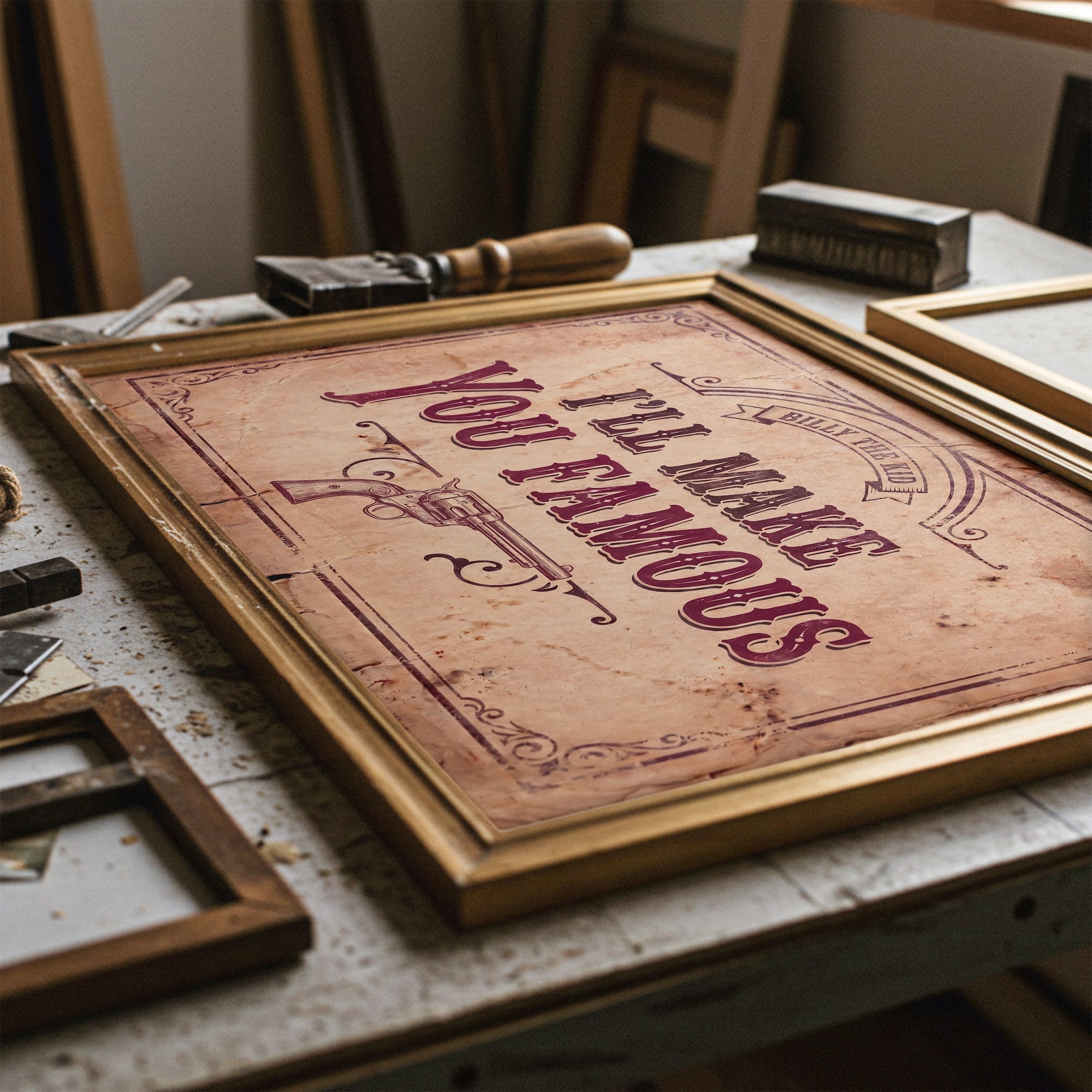 Billy the Kid Young Guns Movie Quote: I'll Make You Famous - Old West Art Print
