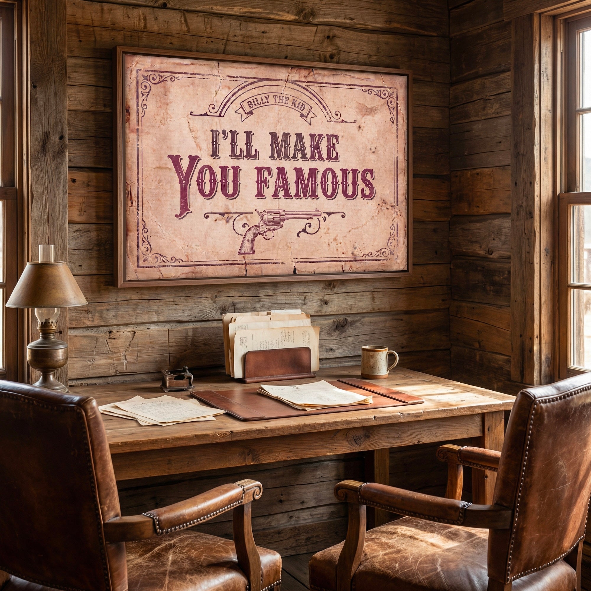 Billy the Kid Young Guns Movie Quote: I'll Make You Famous - Old West Art Print