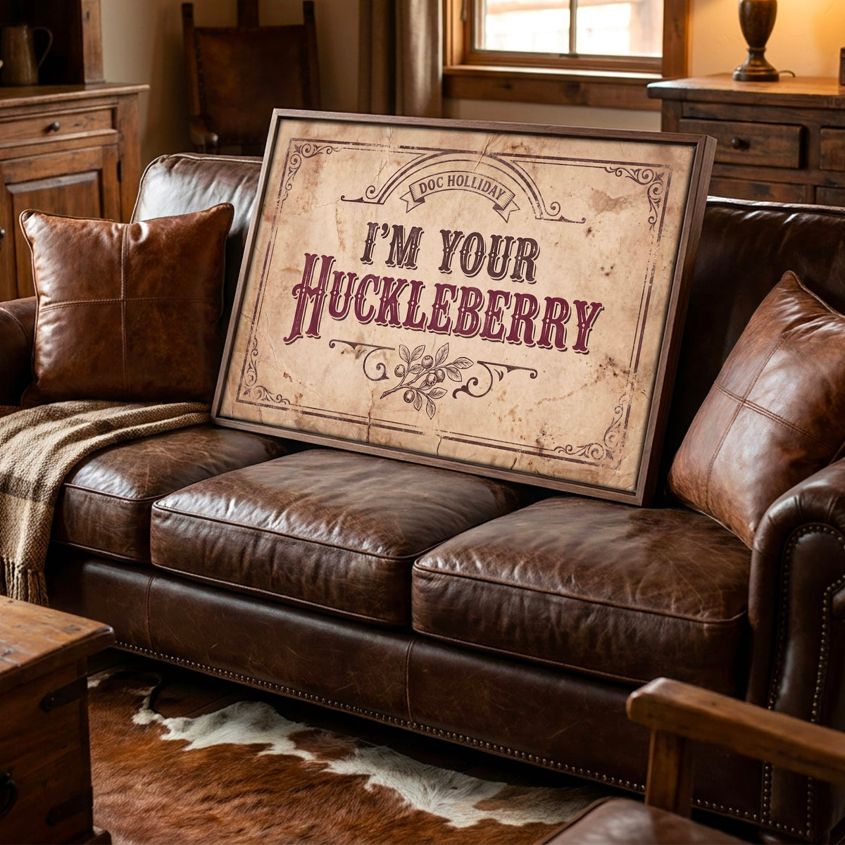 I'm Your Huckleberry: Doc Holliday Tombstone Movie Quote - Rustic Vintage Old West Art Print